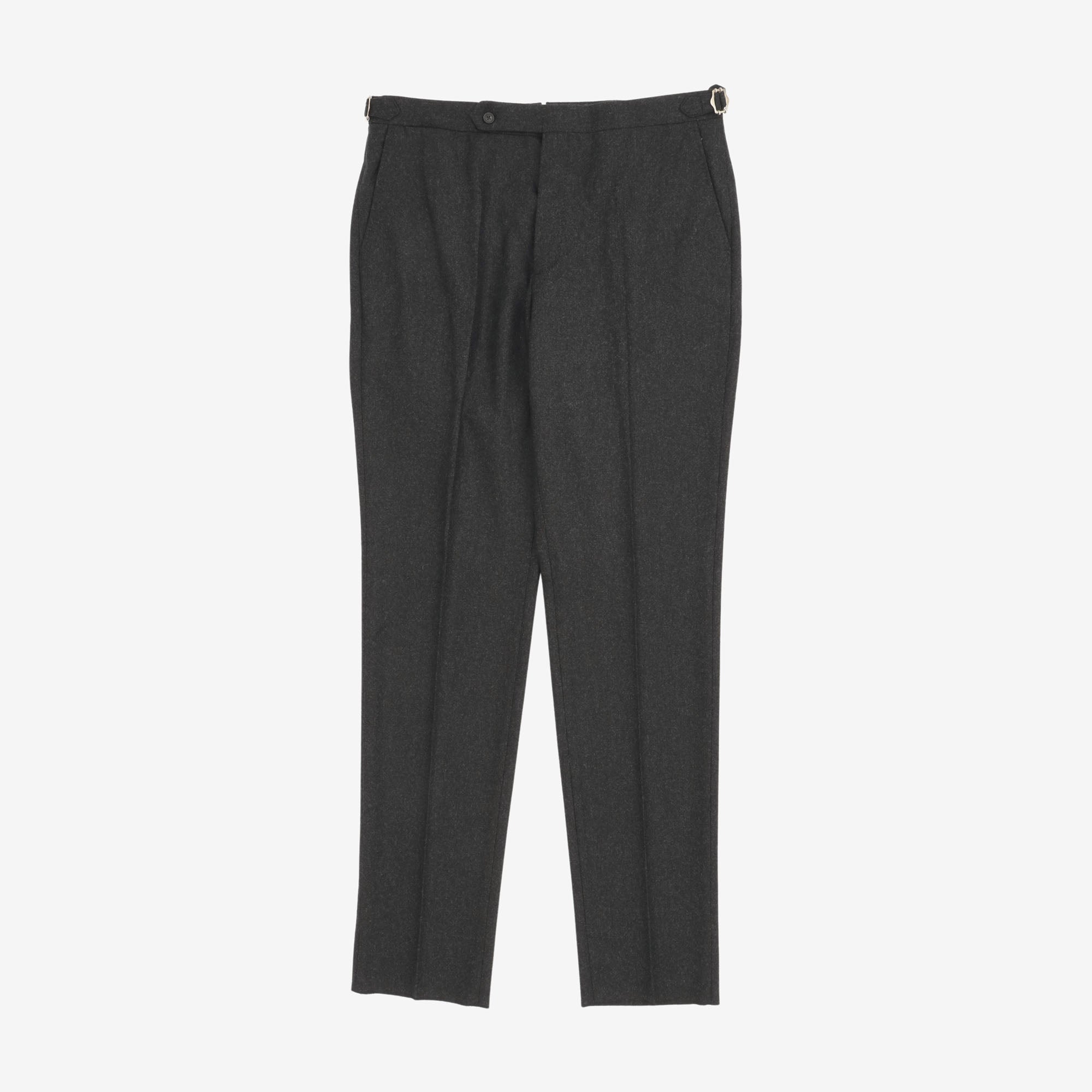 Woollen Flannel Single Pleat Trousers