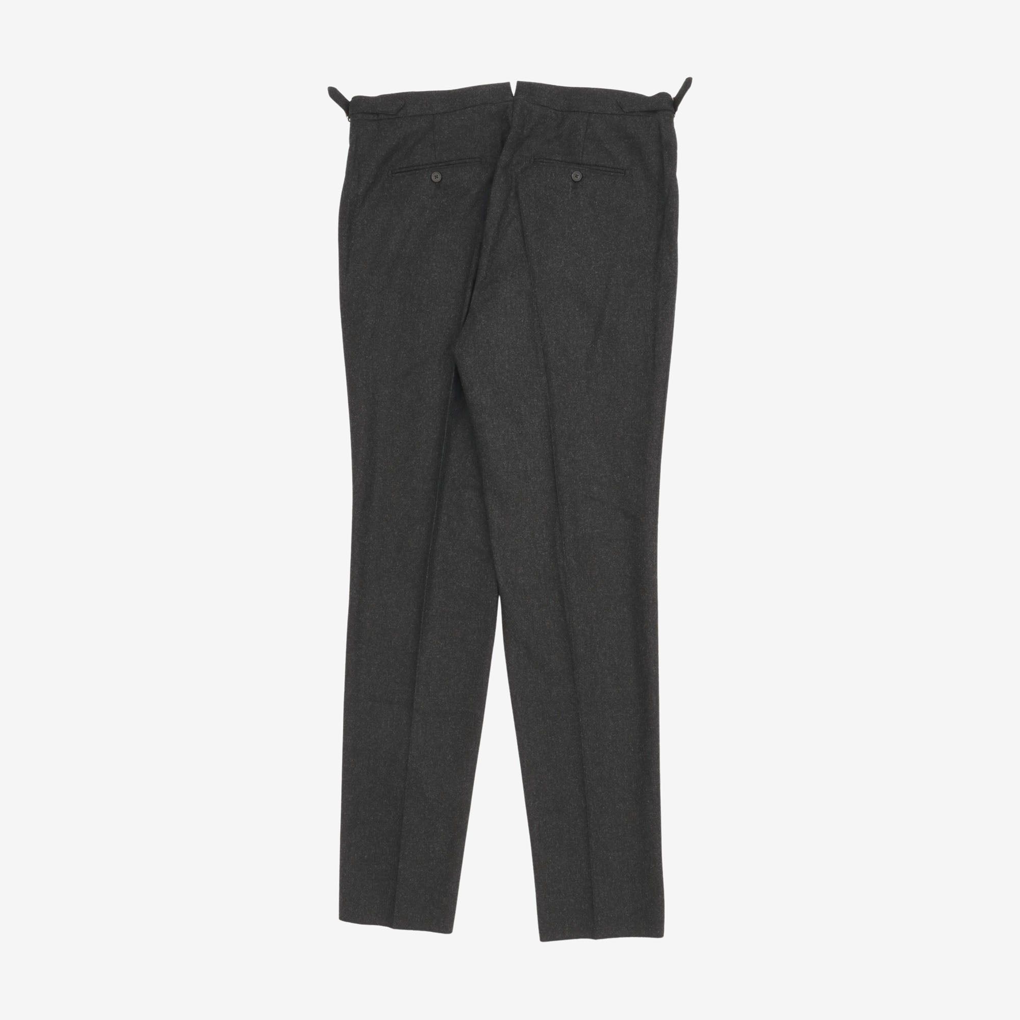 Woollen Flannel Single Pleat Trousers