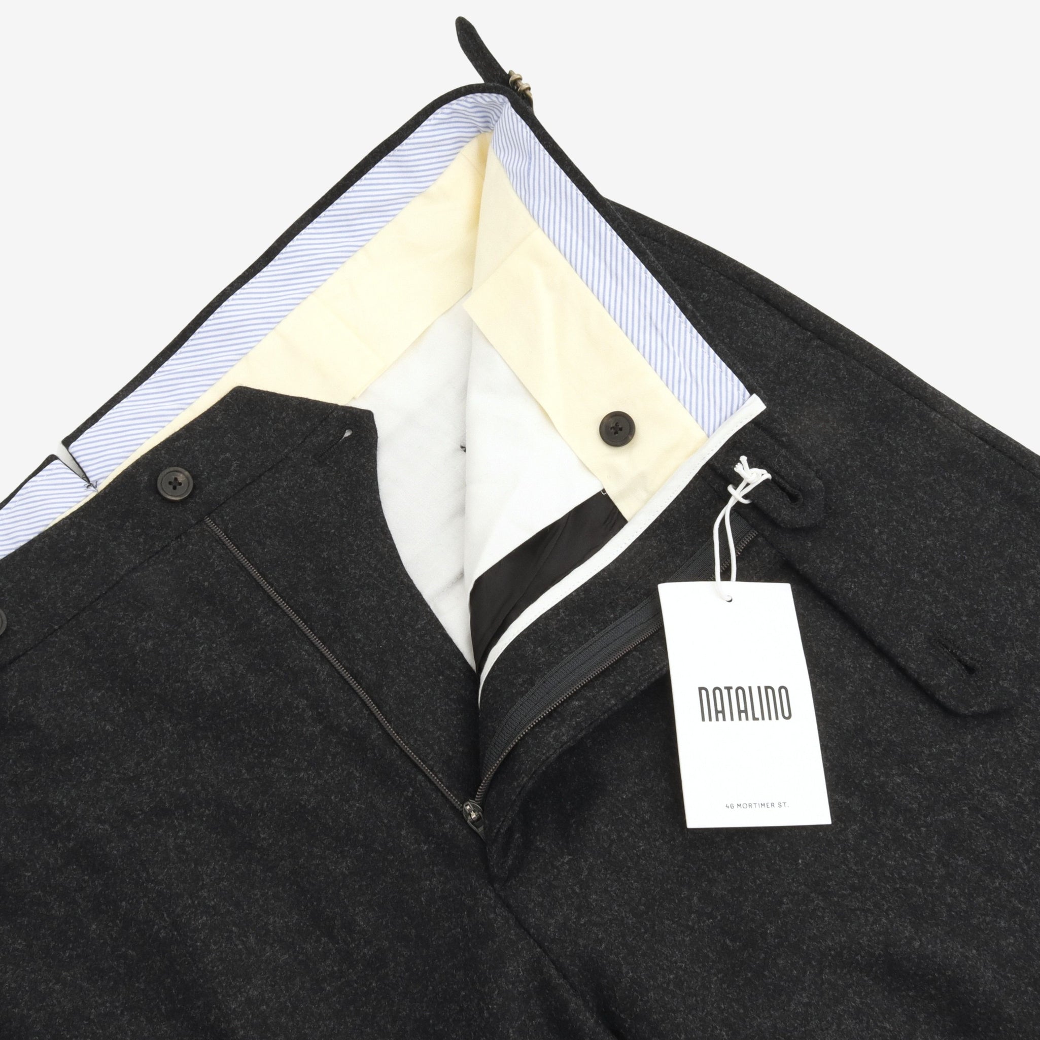 Woollen Flannel Single Pleat Trousers