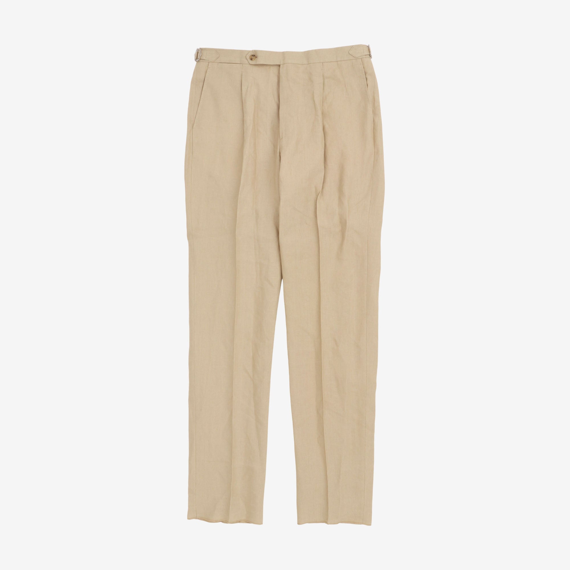 Linen Single Pleat Trousers