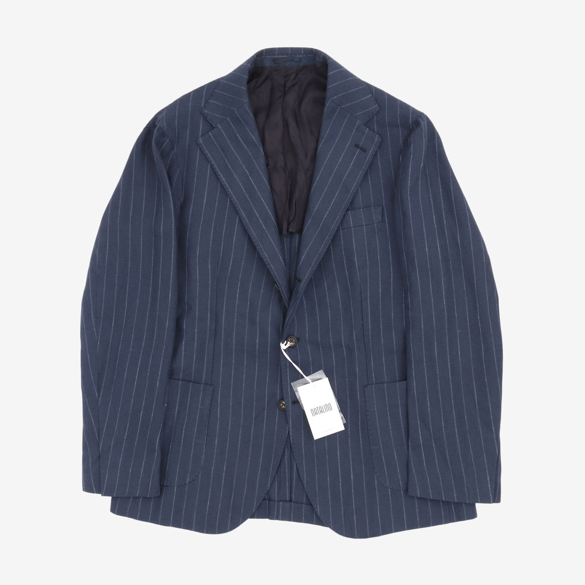 Chalk Stripe Tropical Wool Jacket