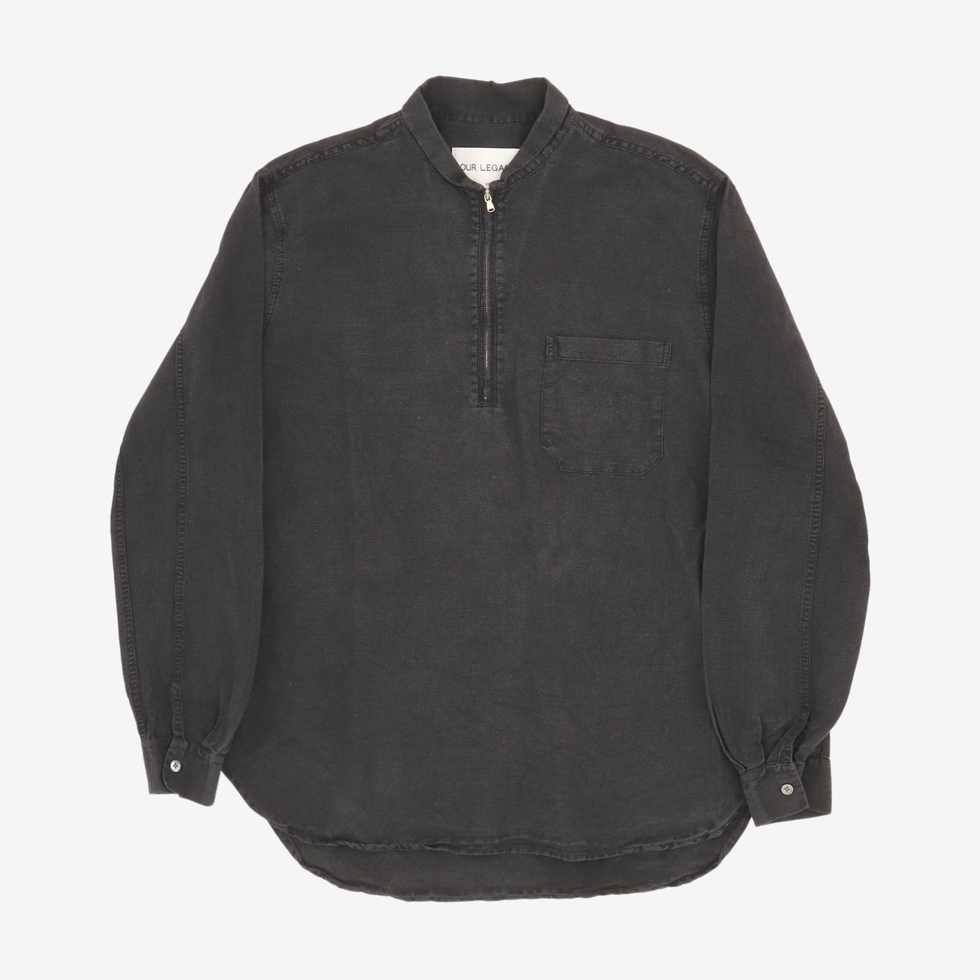 Linen Blend Zip Shirt