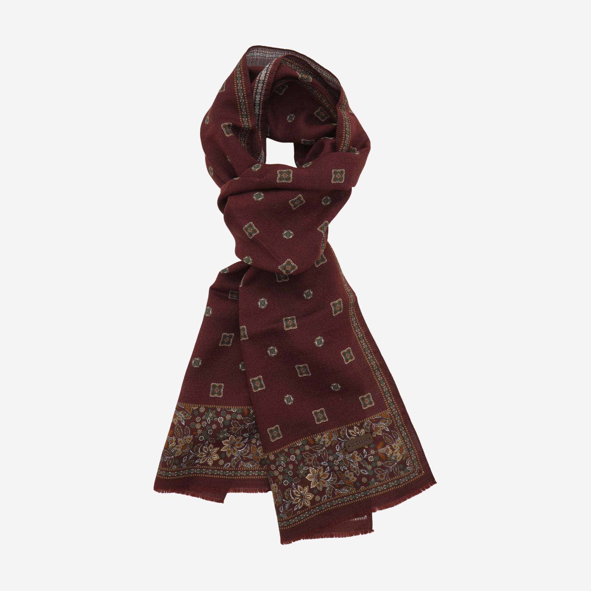 Wool Silk Paisley Scarf