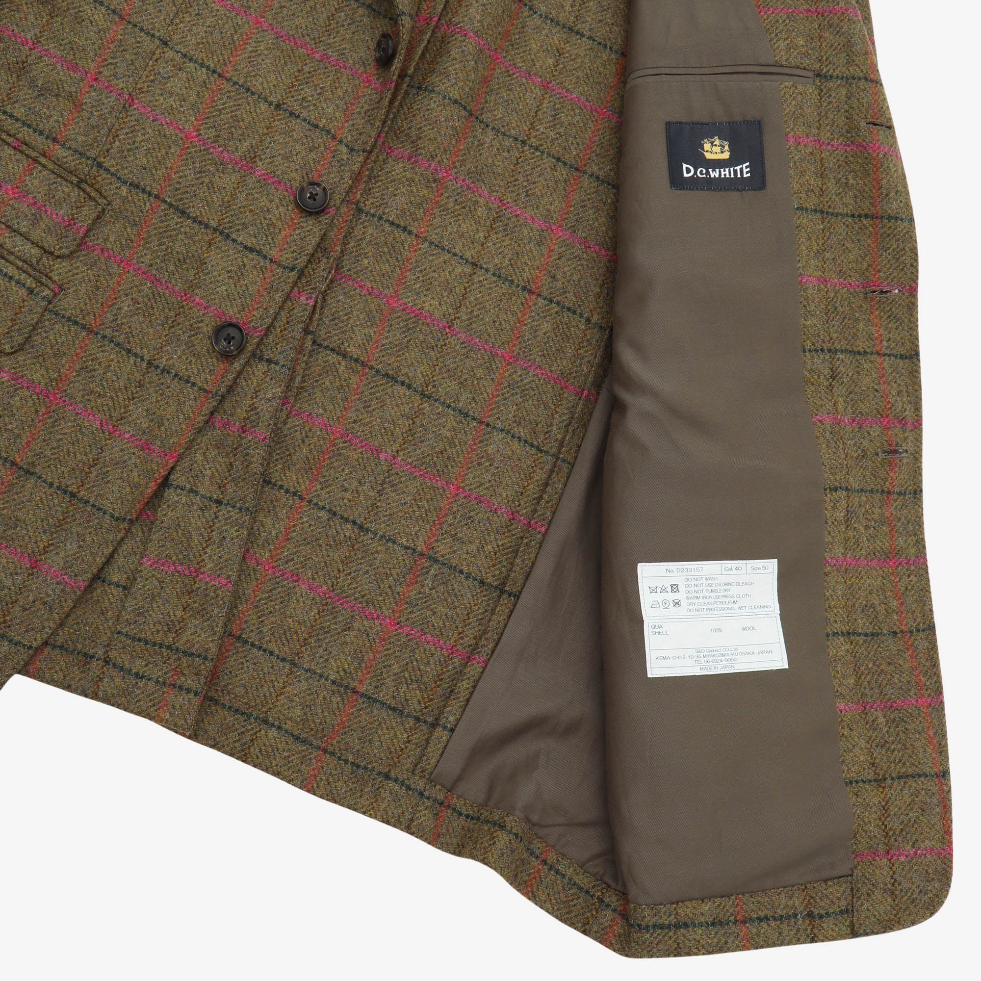 Windowpane Check Hacking Jacket