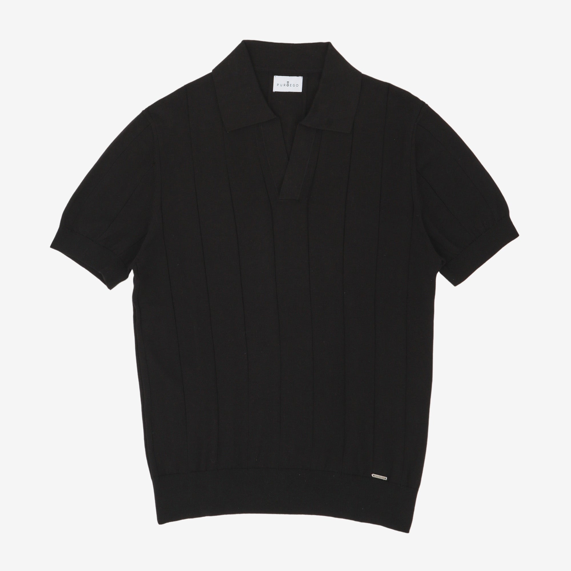 Ribbed Knit Polo