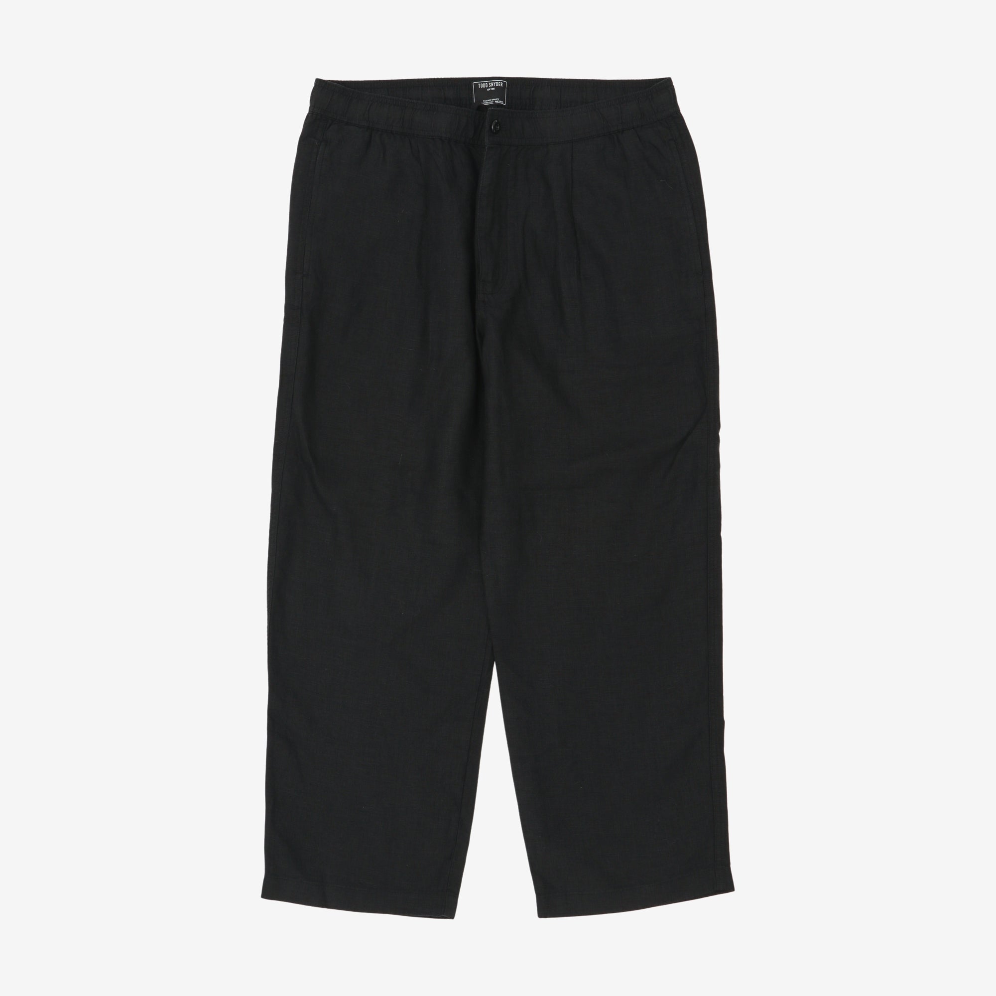 Relaxed Linen Pleated Officer Trouser