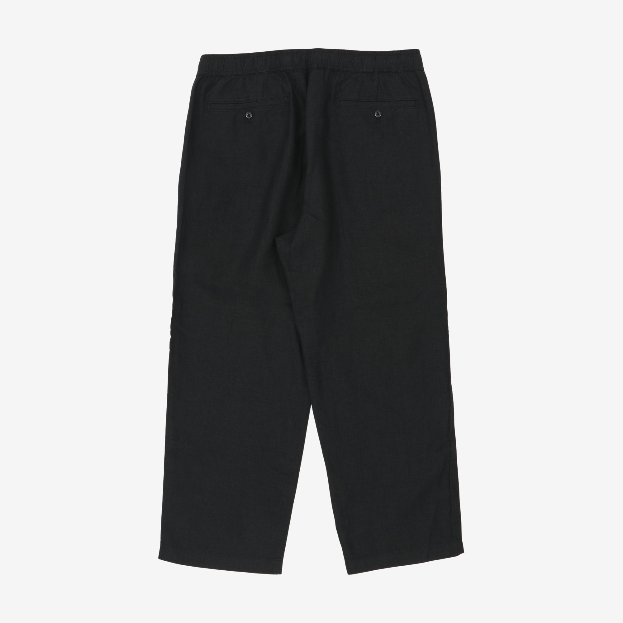 Relaxed Linen Pleated Officer Trouser