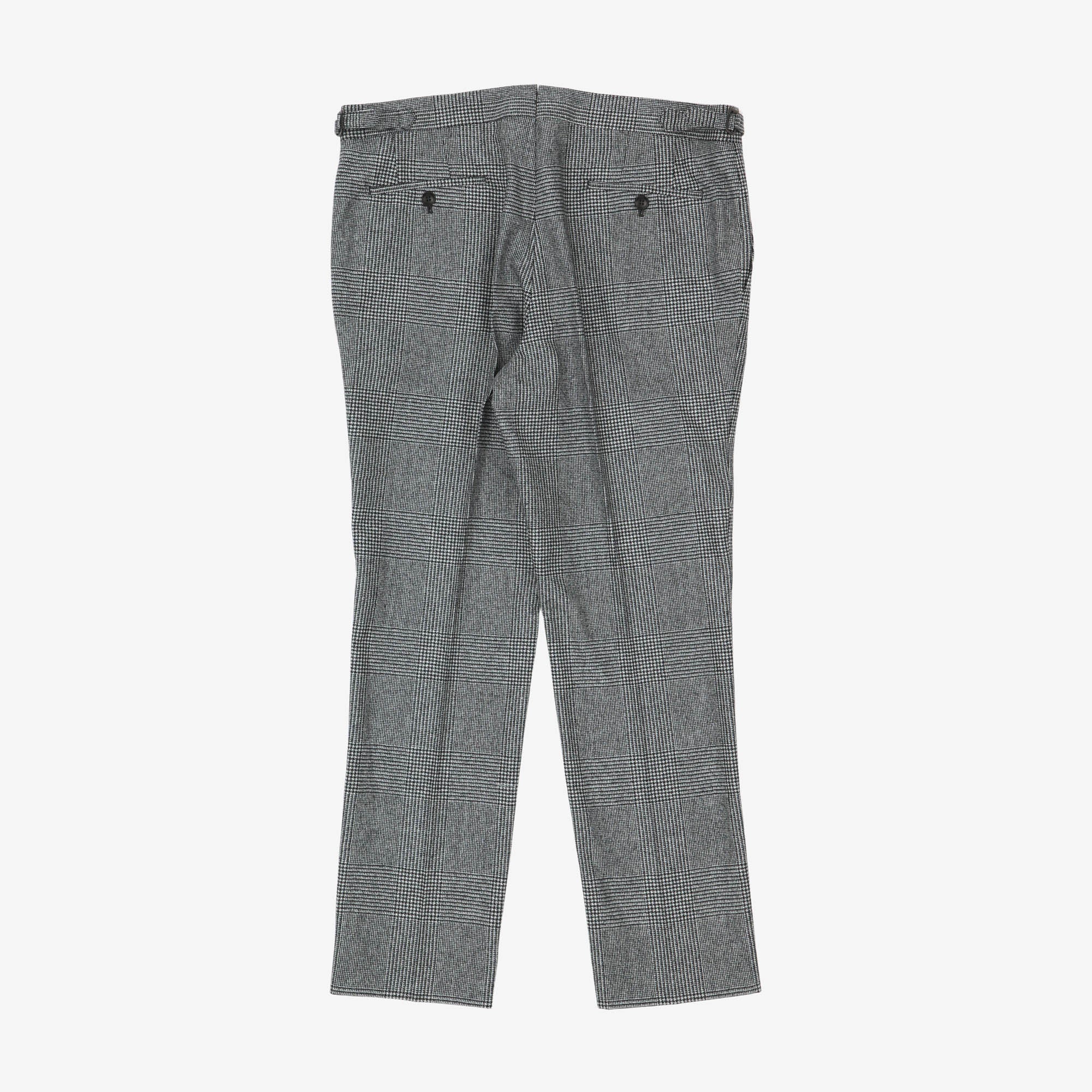 Prince of Wales Check Flannel Trousers (38W X 31L)