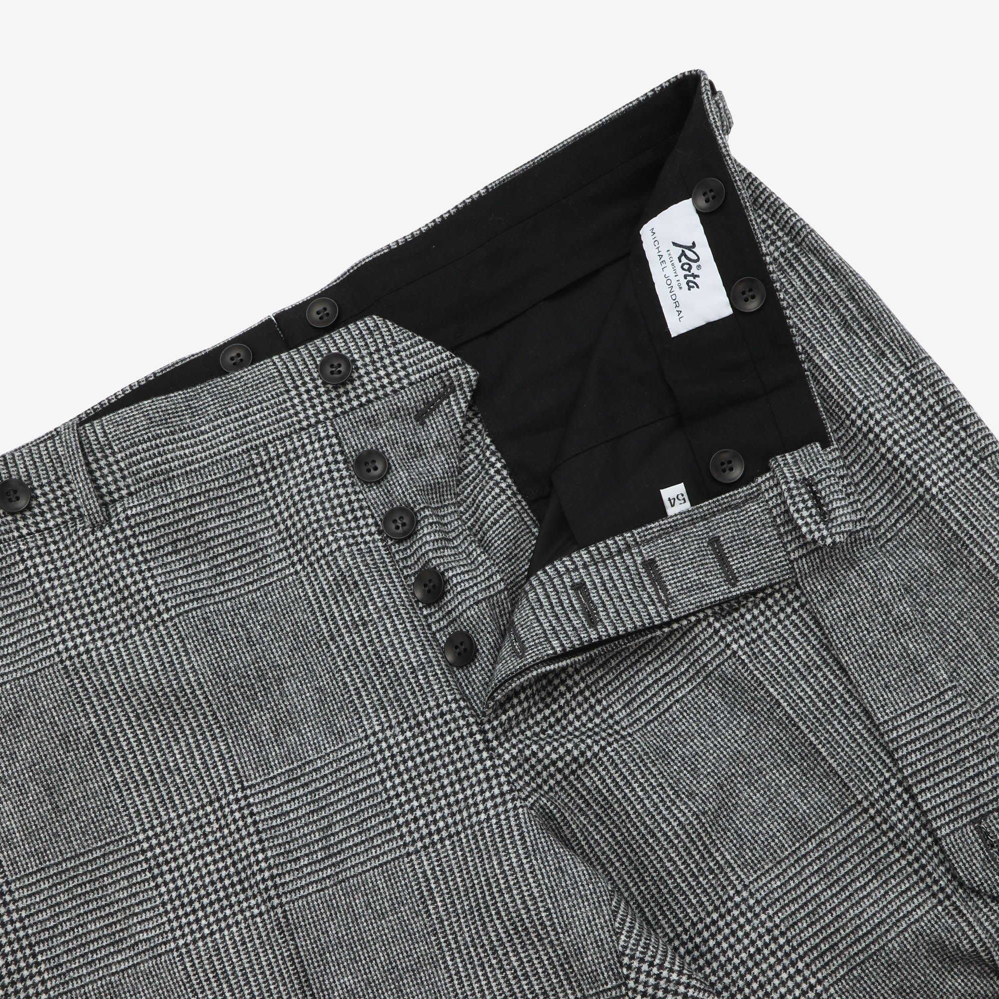 Prince of Wales Check Flannel Trousers (38W X 31L)