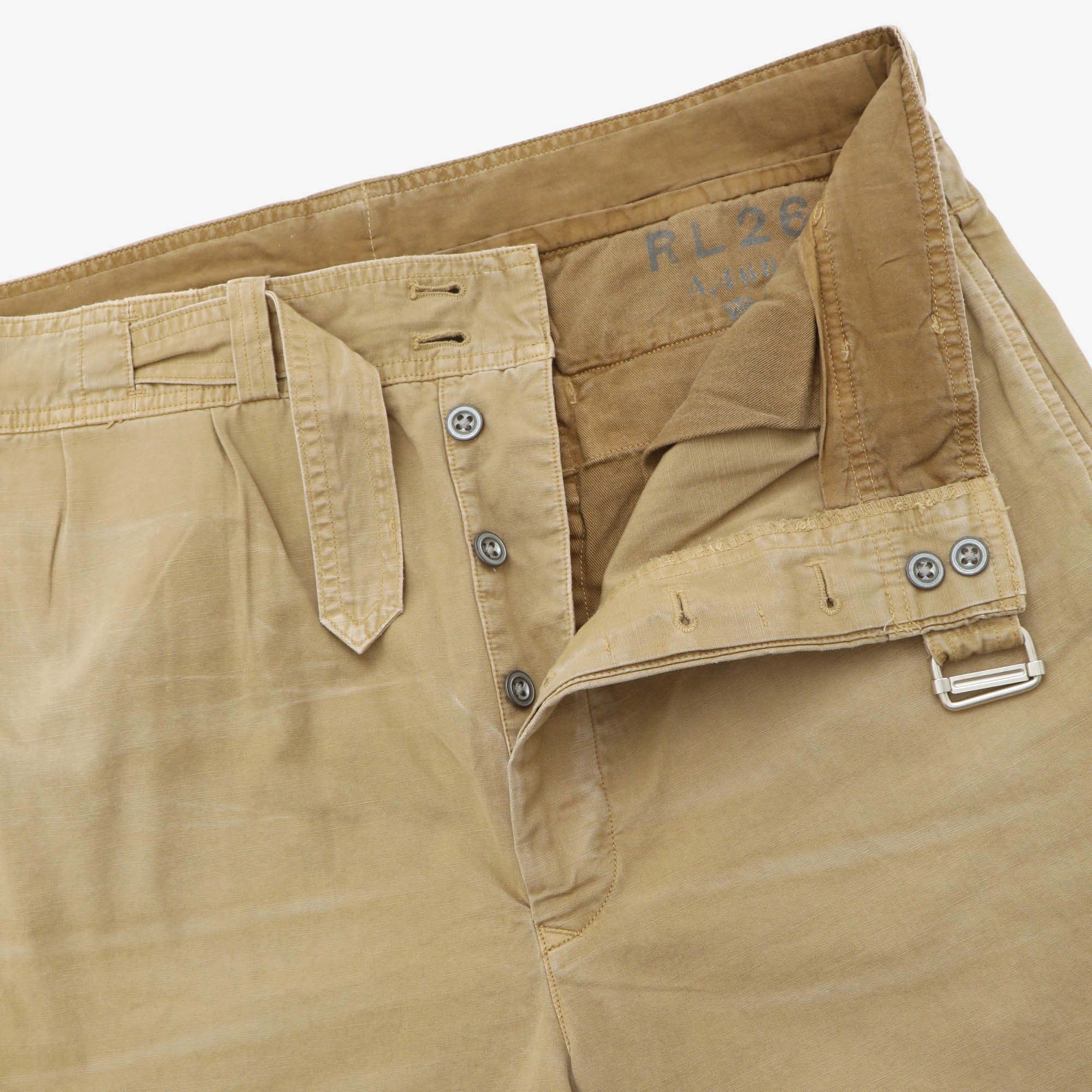 Relaxed Fit Pleated Chambray Trousers (37W X 30L)