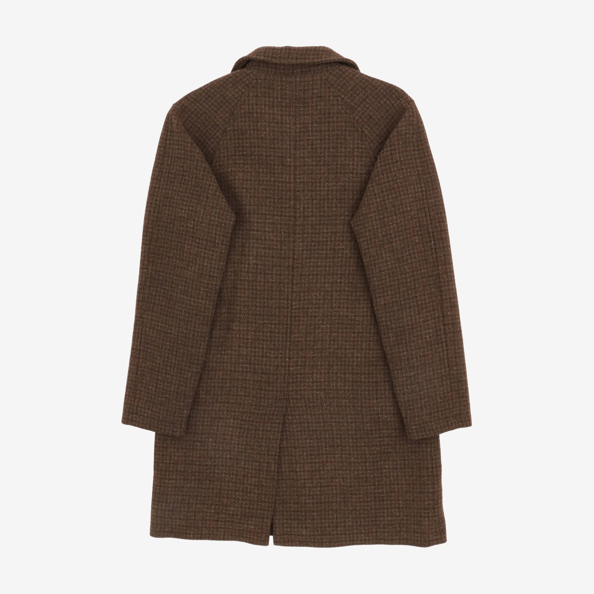 Wool Check Overcoat