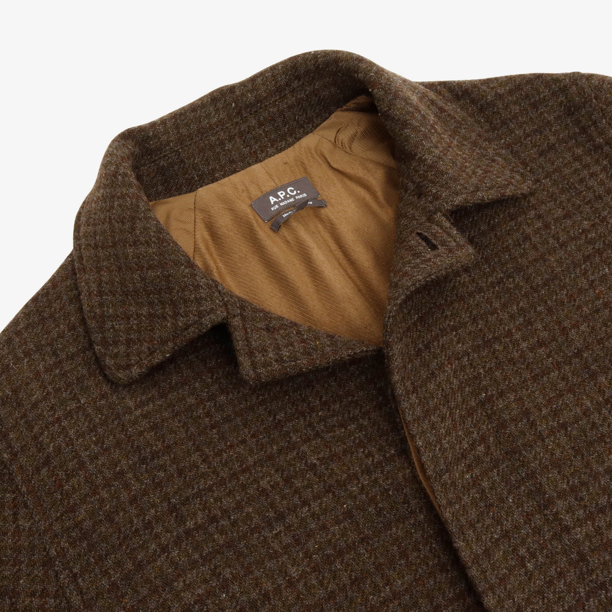 Wool Check Overcoat