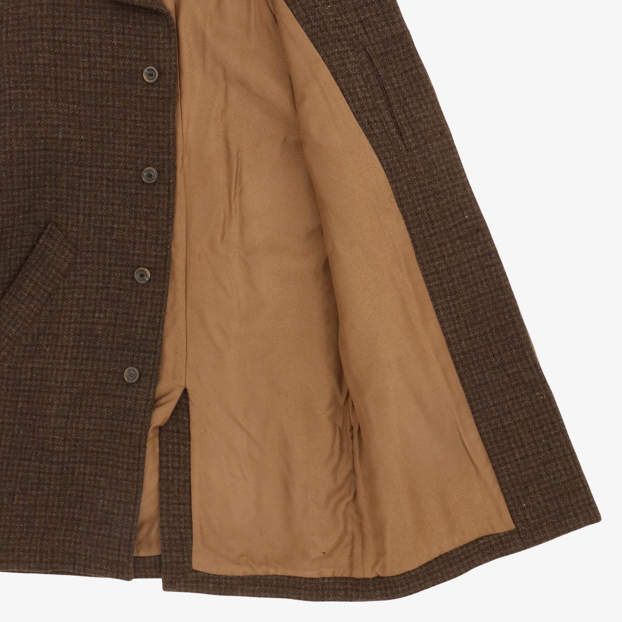 Wool Check Overcoat
