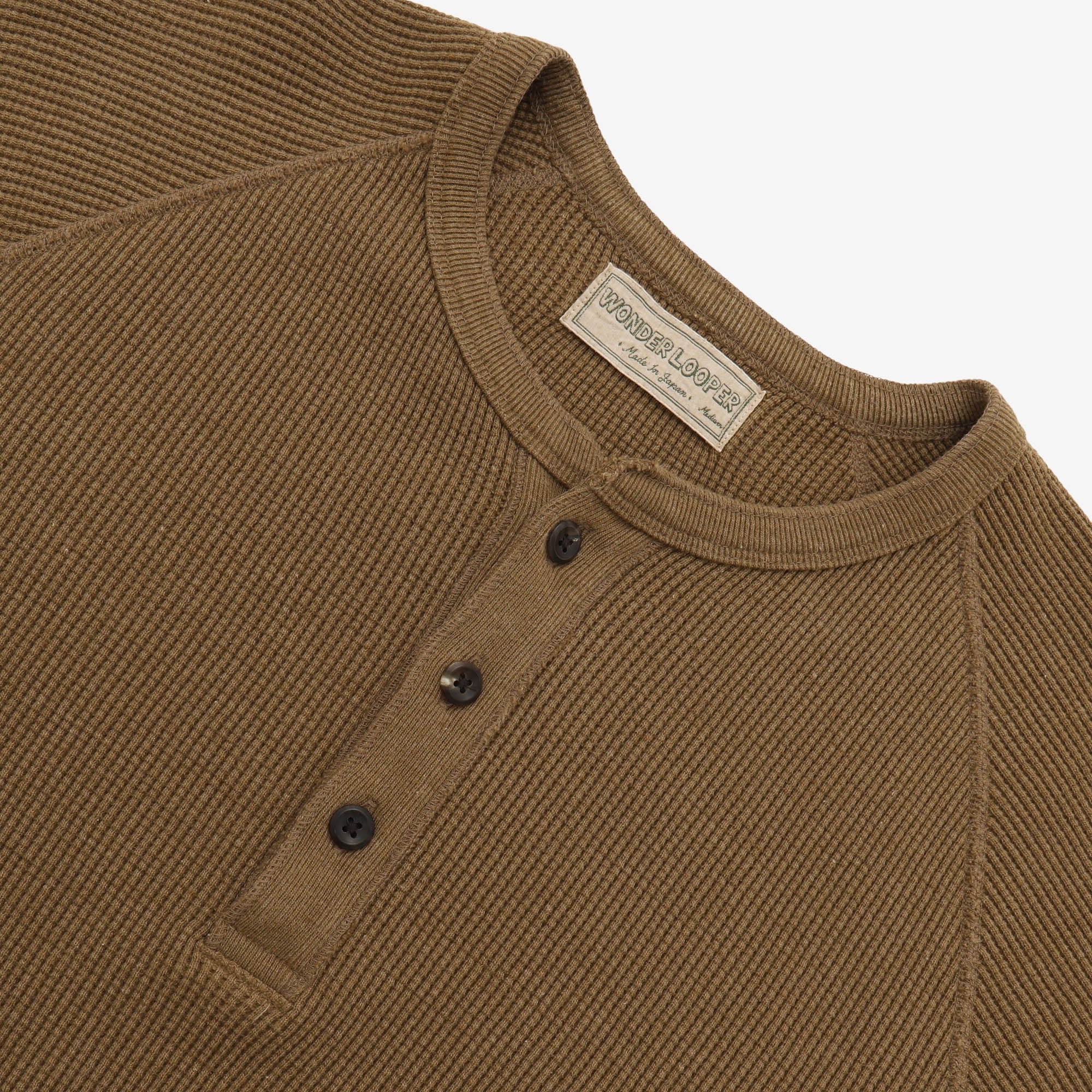 Foxfibre Heavyweight Waffle Henley