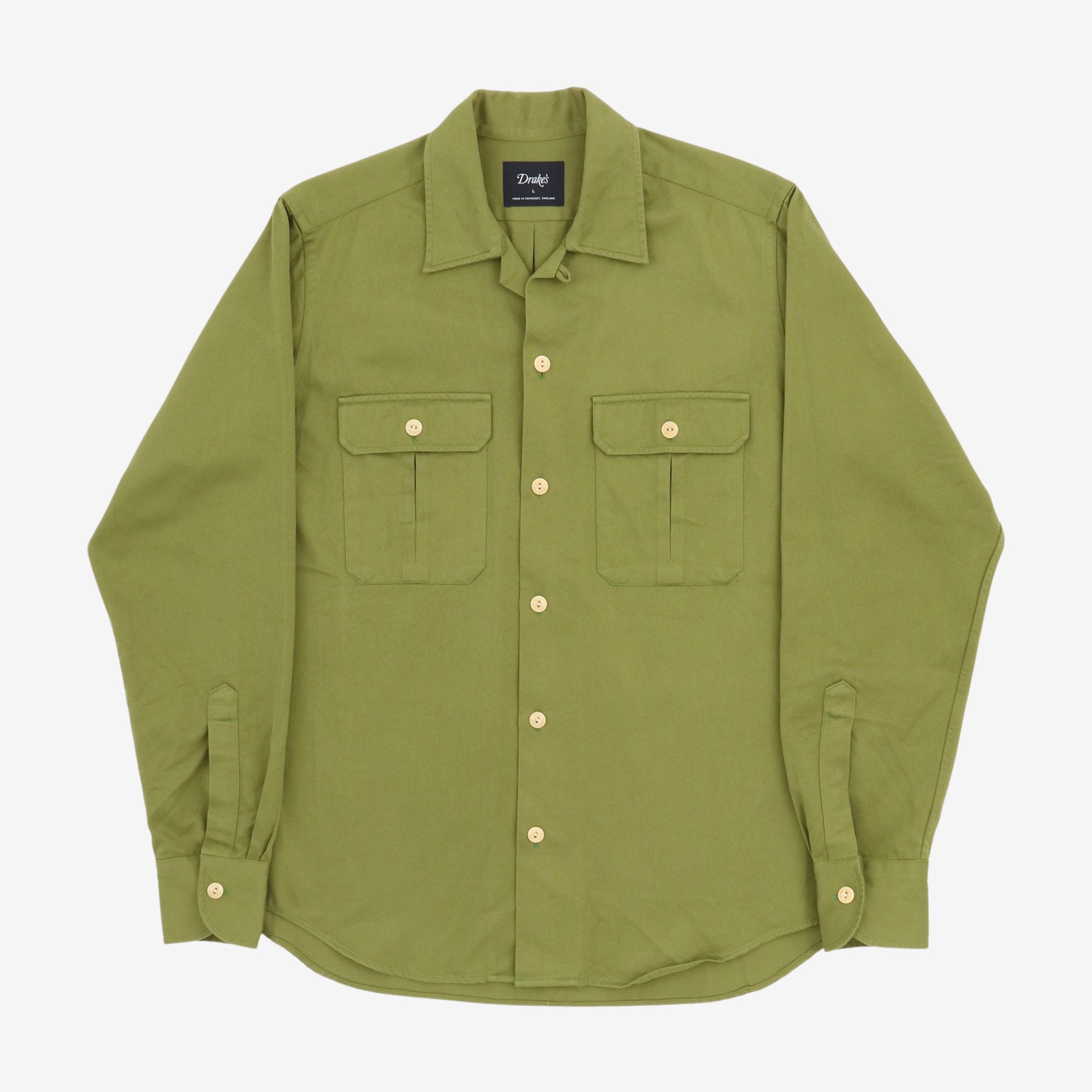 Brushed Twill Camp Collar Shirt