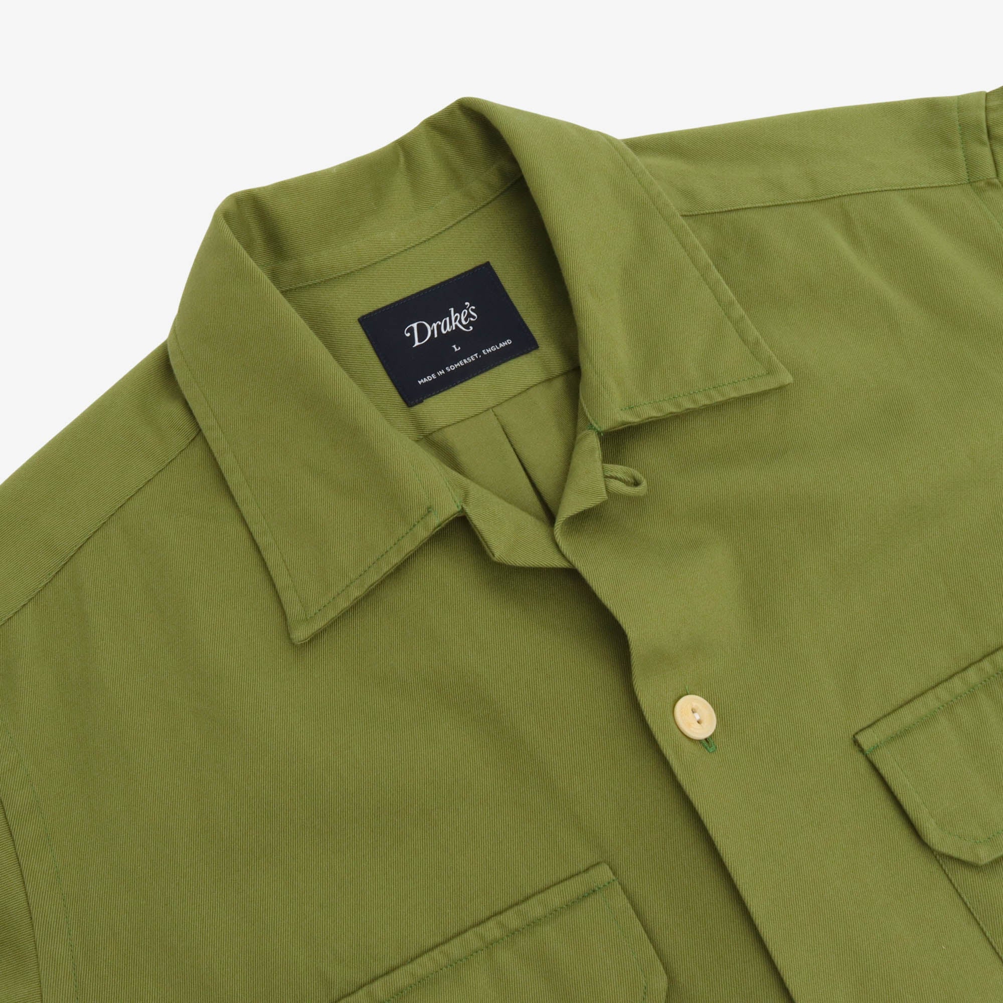 Brushed Twill Camp Collar Shirt