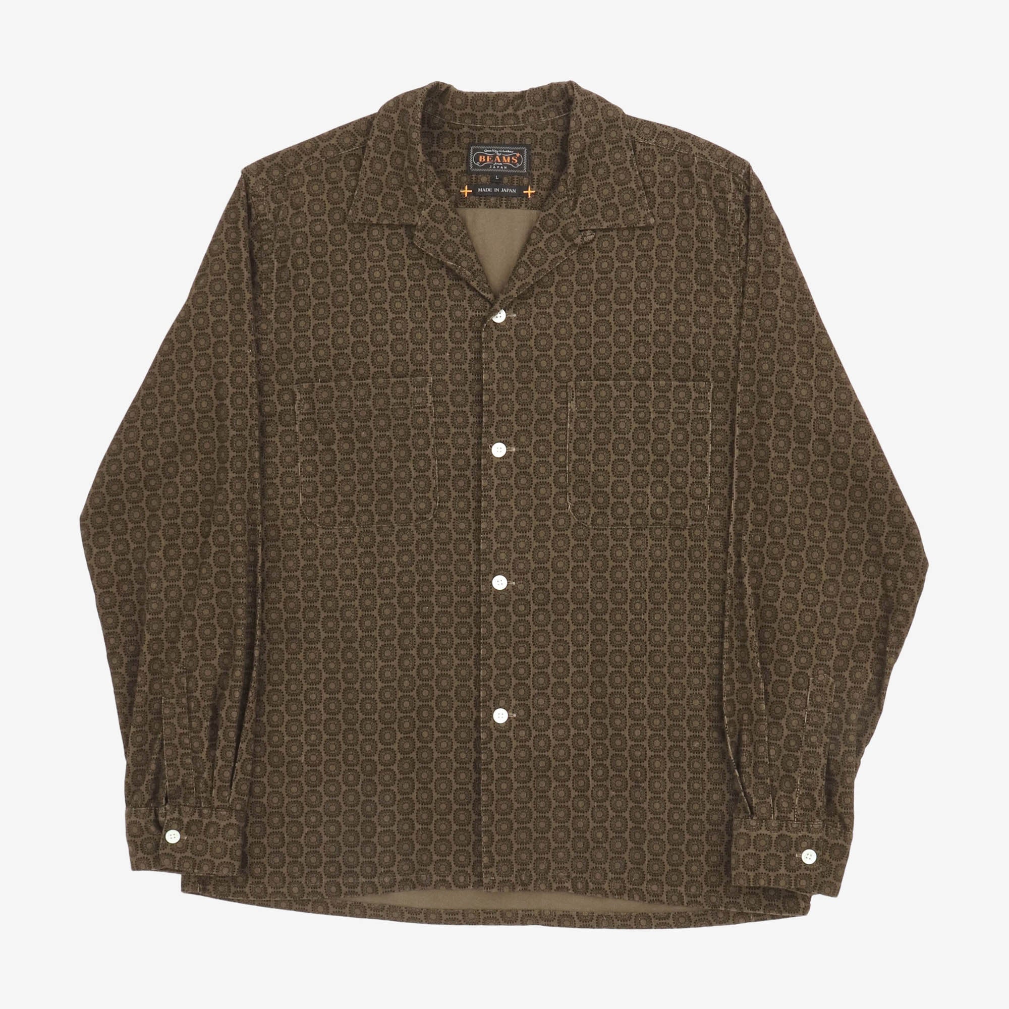 Corduroy Open Collar Shirt