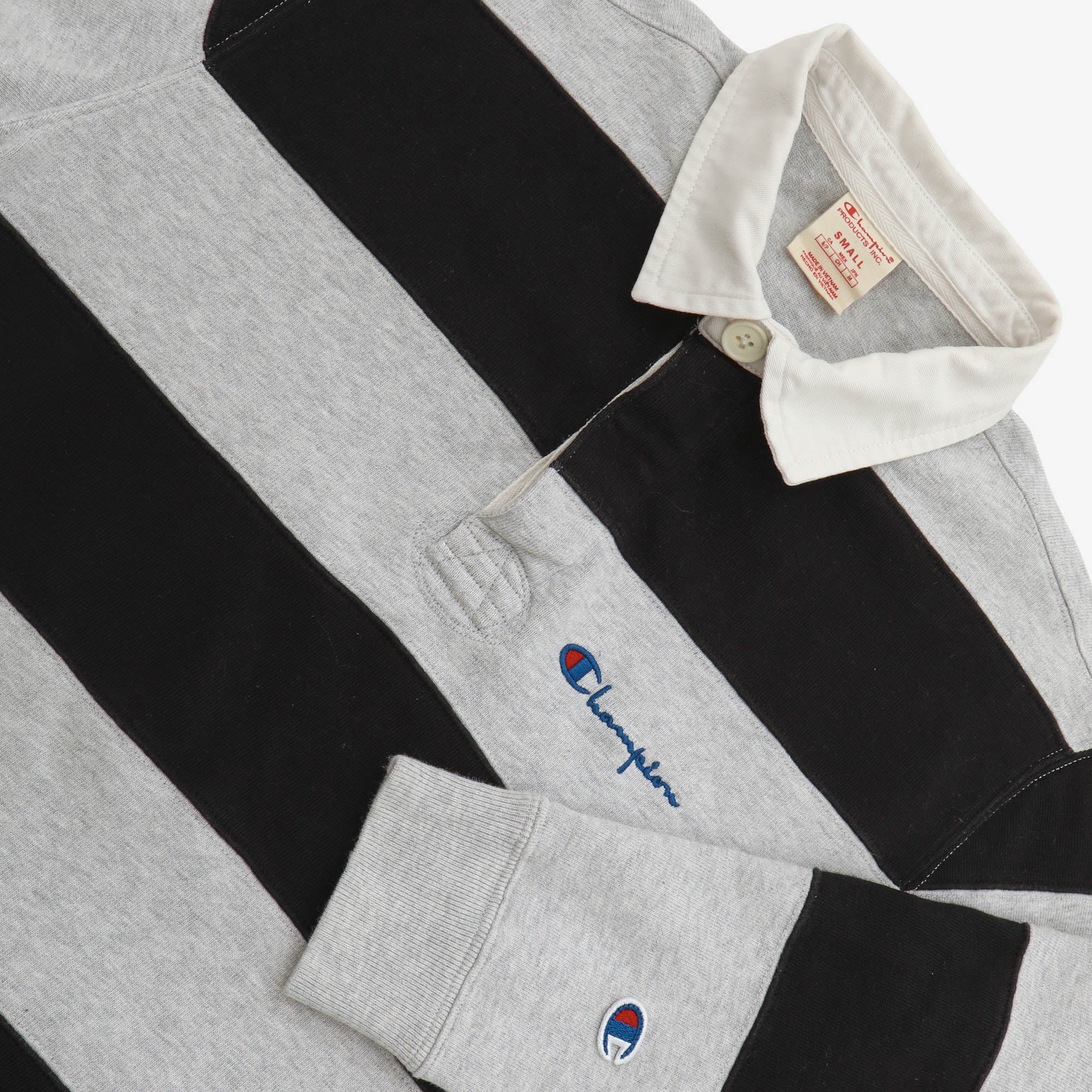 Reverse Weave Striped Rugby Polo