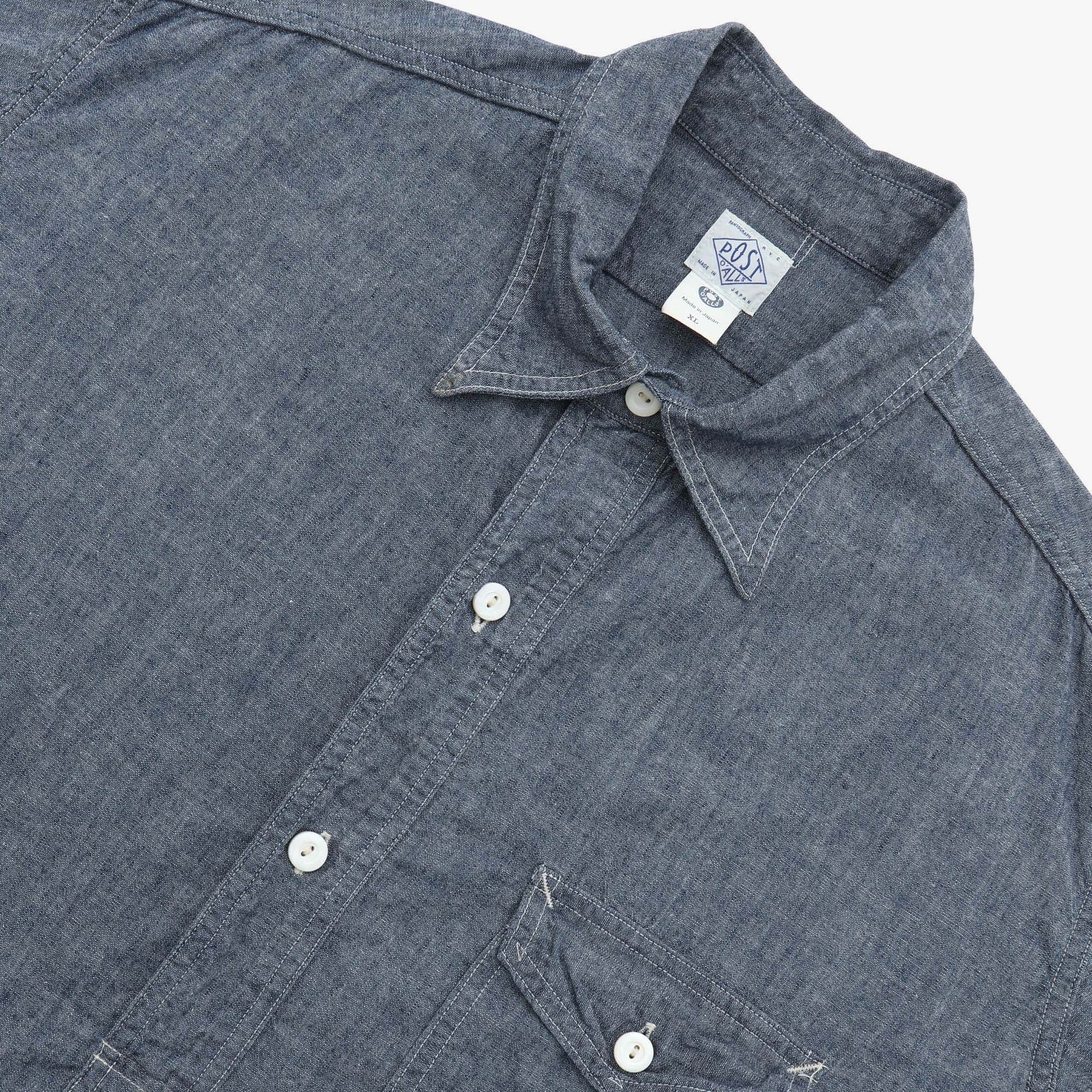 Navy Cut SS Chambray Shirt