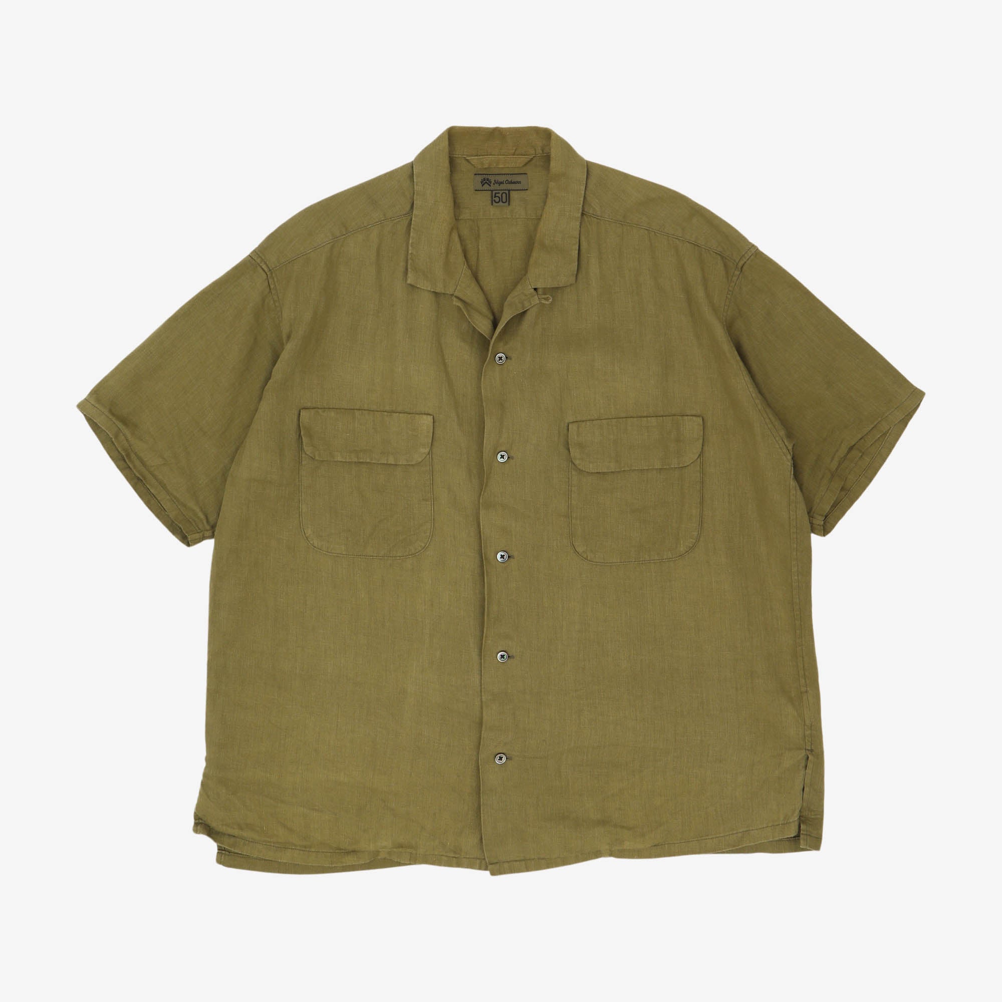 Linen Open Collar Shirt
