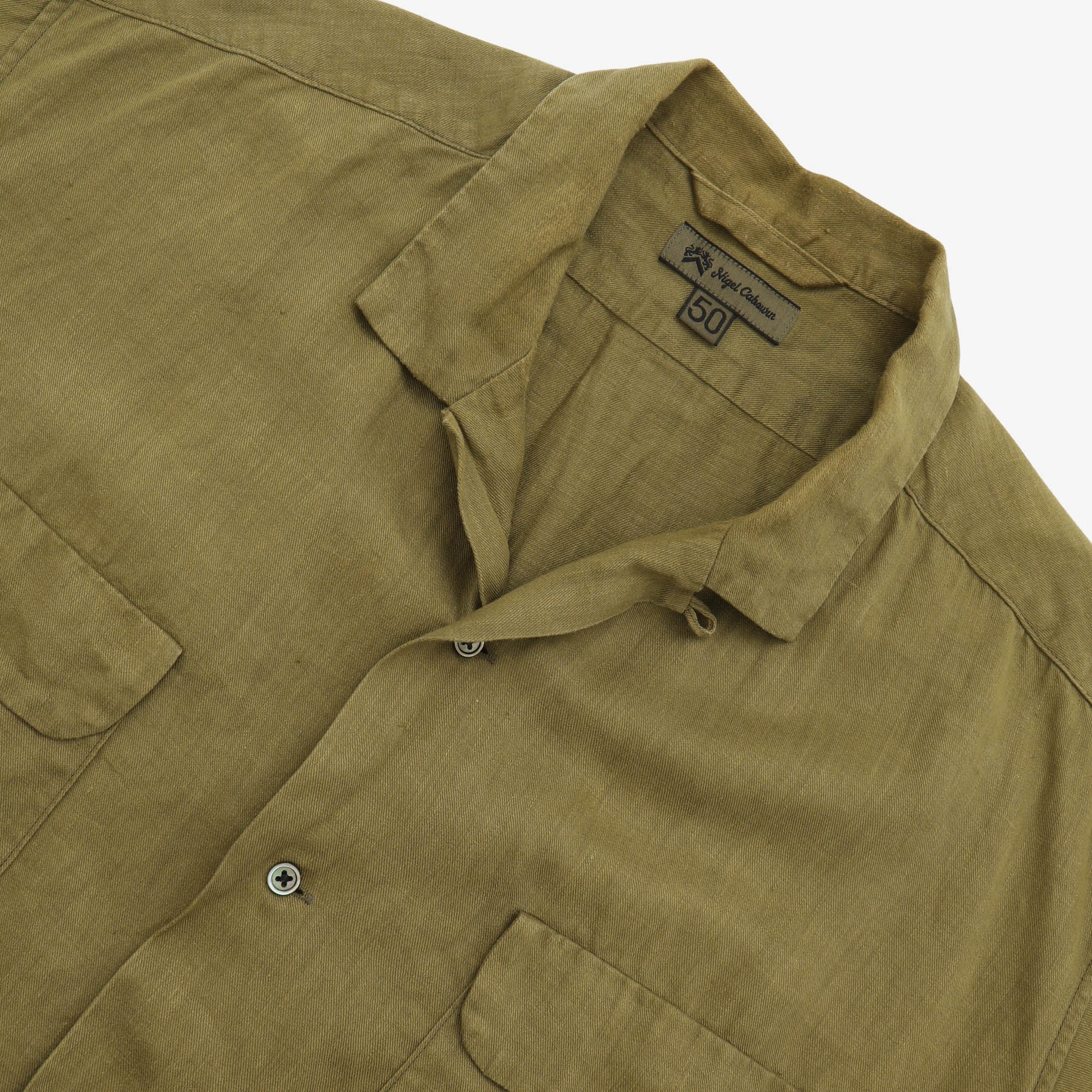 Linen Open Collar Shirt