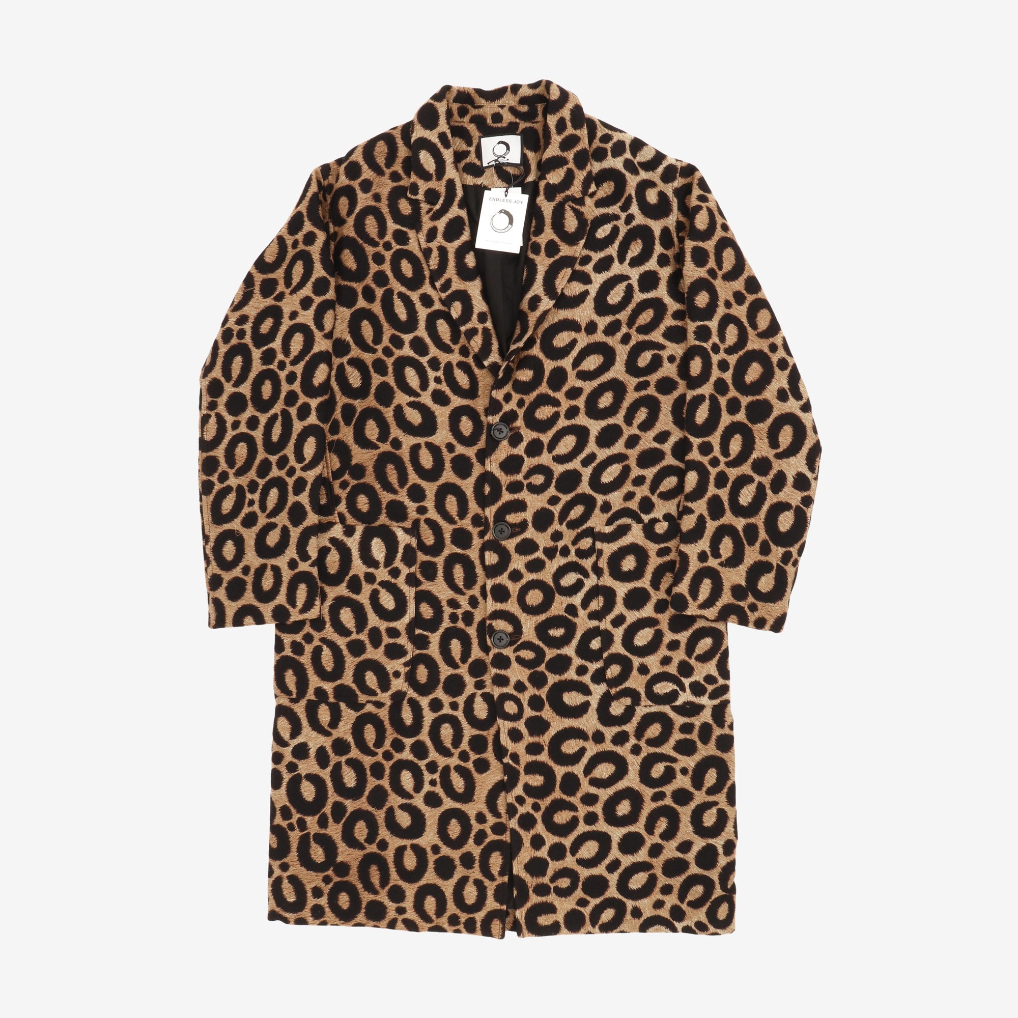 Leopard Jacquard Woven Overcoat