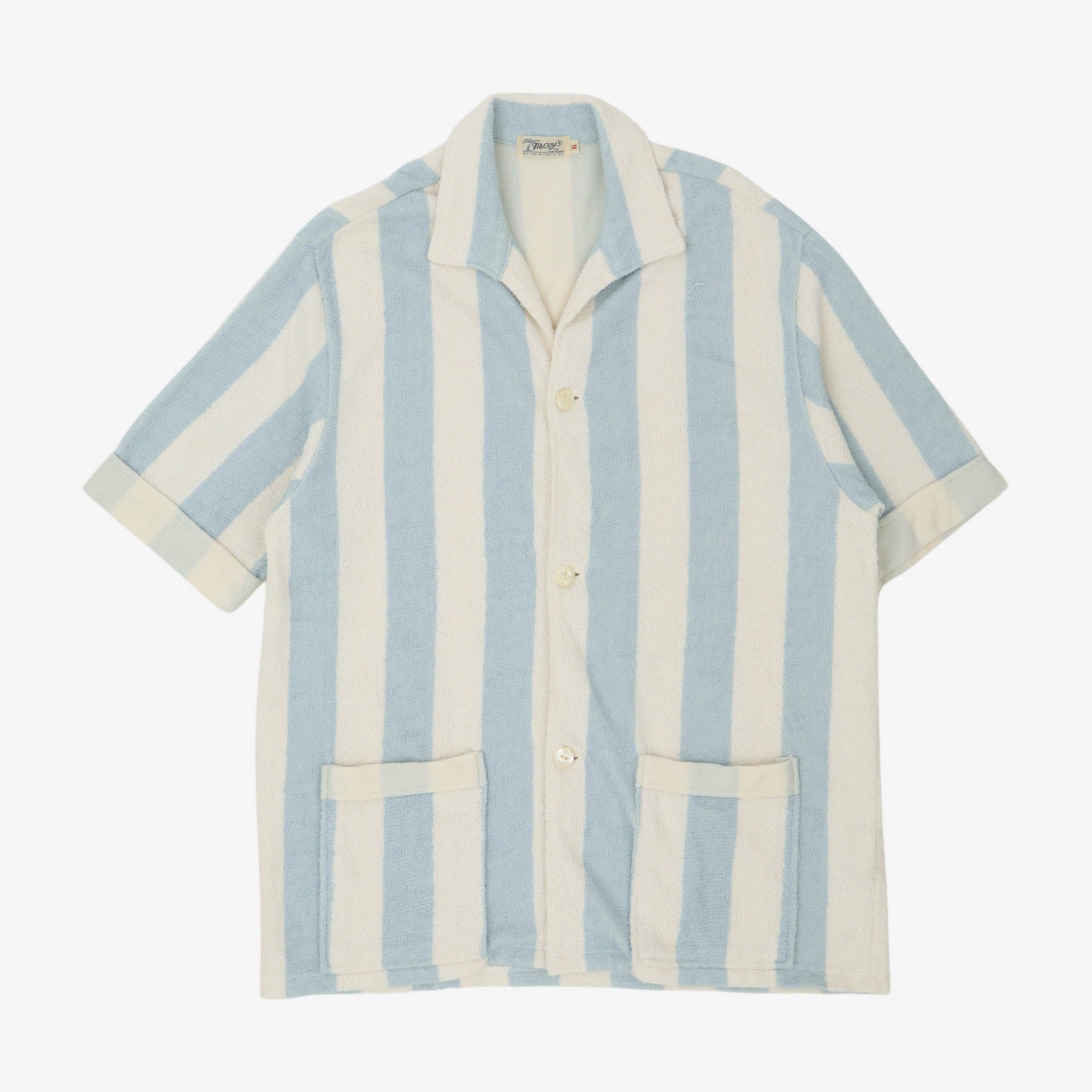Stripe Cotton Pile Beach Shirt