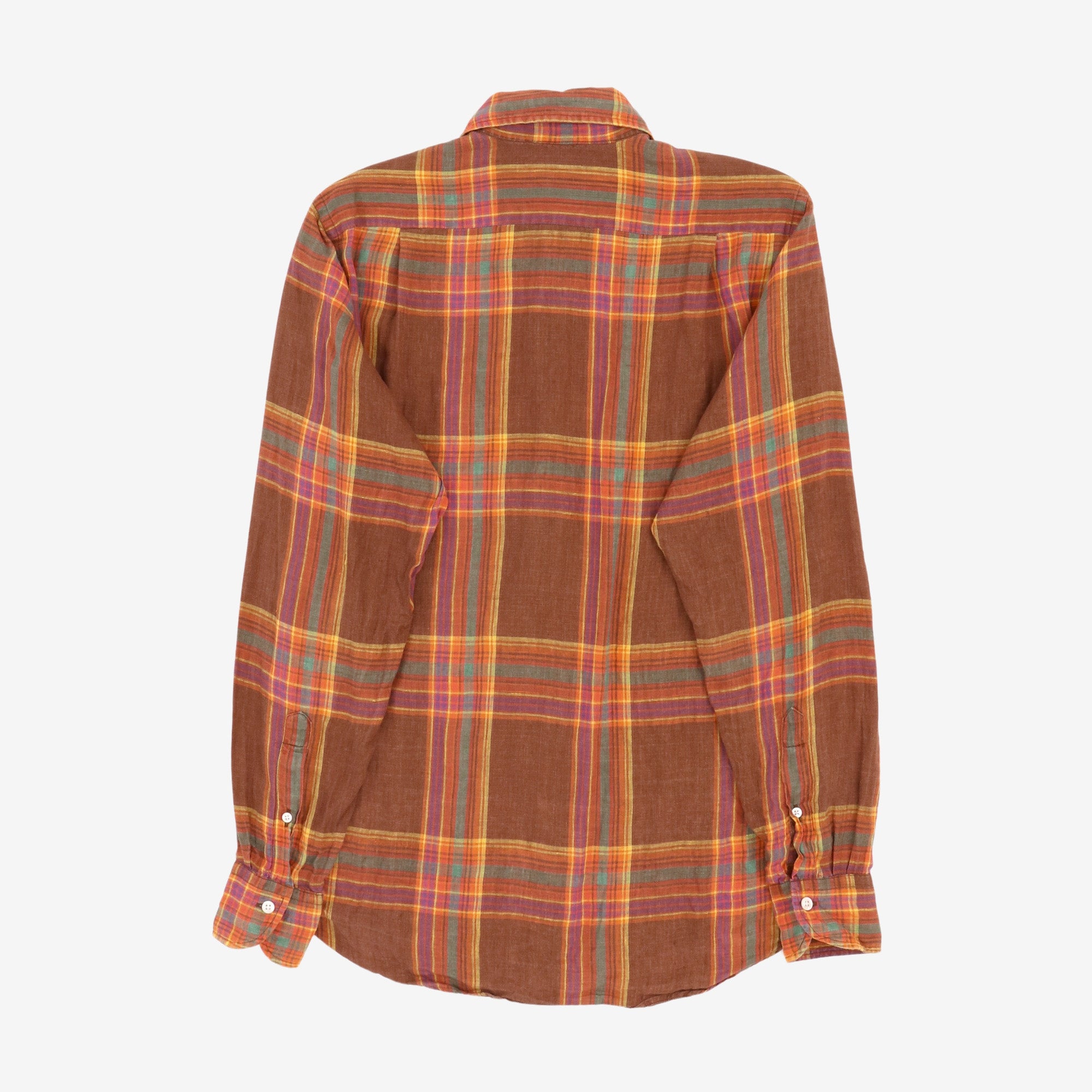Linen Check Plaid Shirt