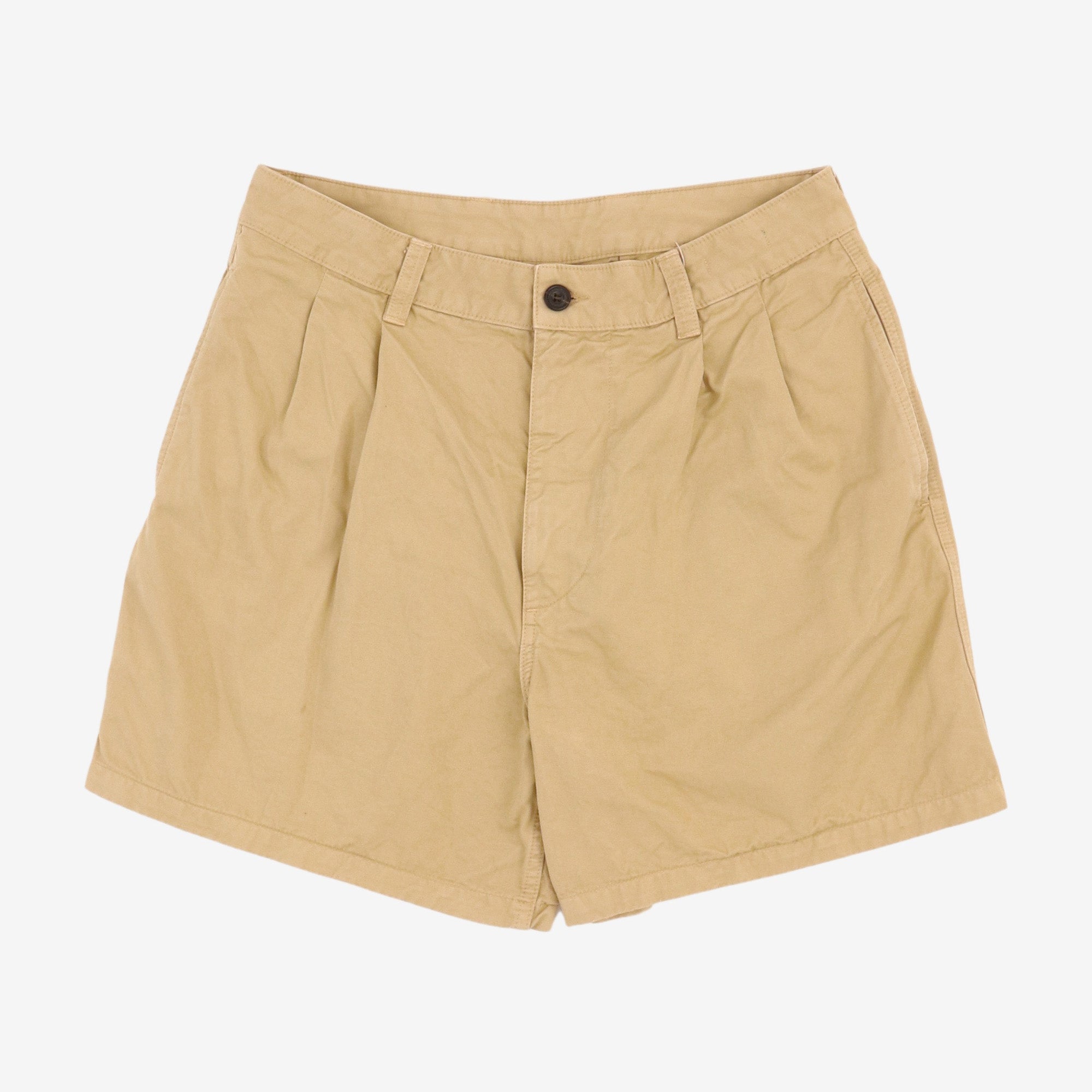 Wide Leg Double Pleat Shorts