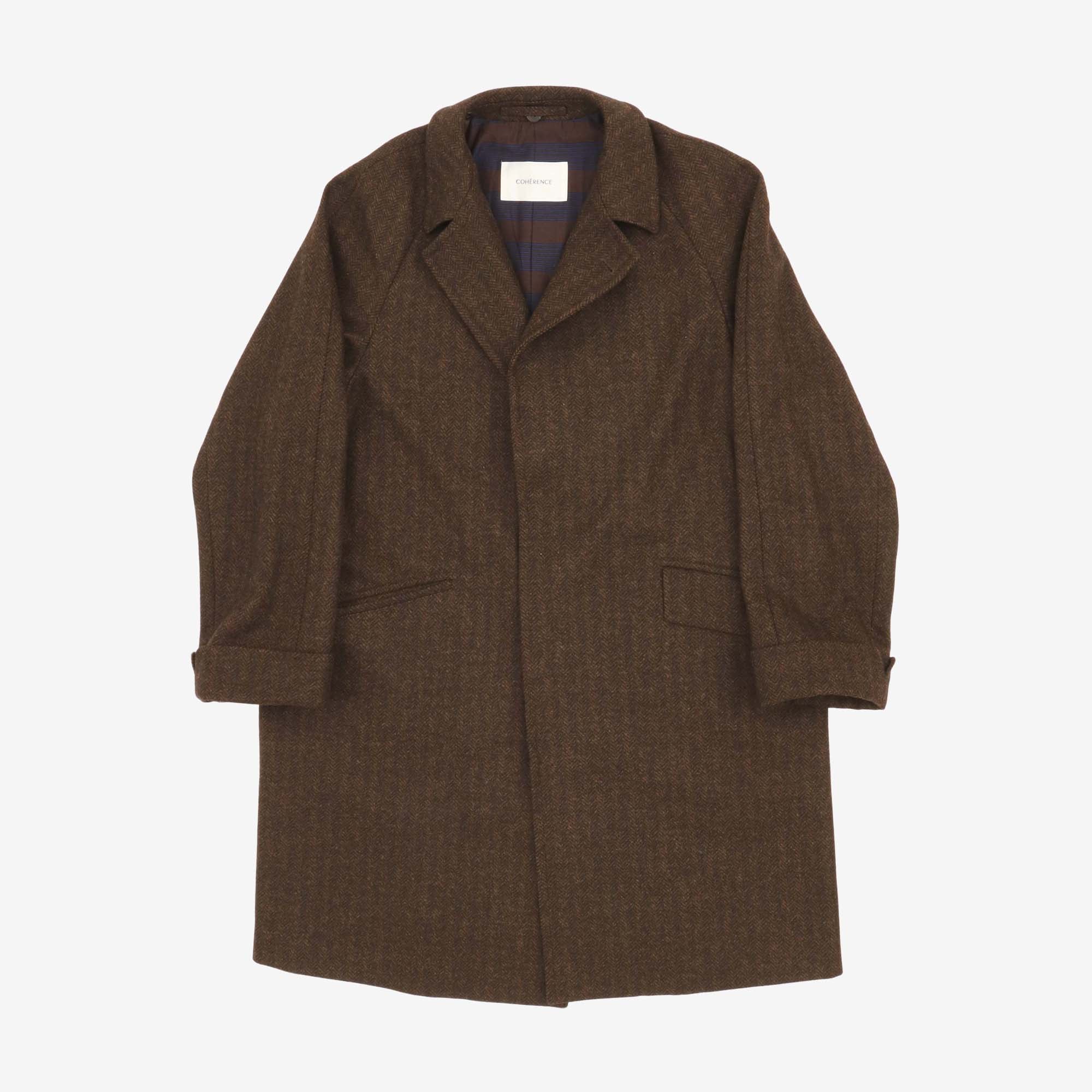 Corb Chevron Tweed Coat