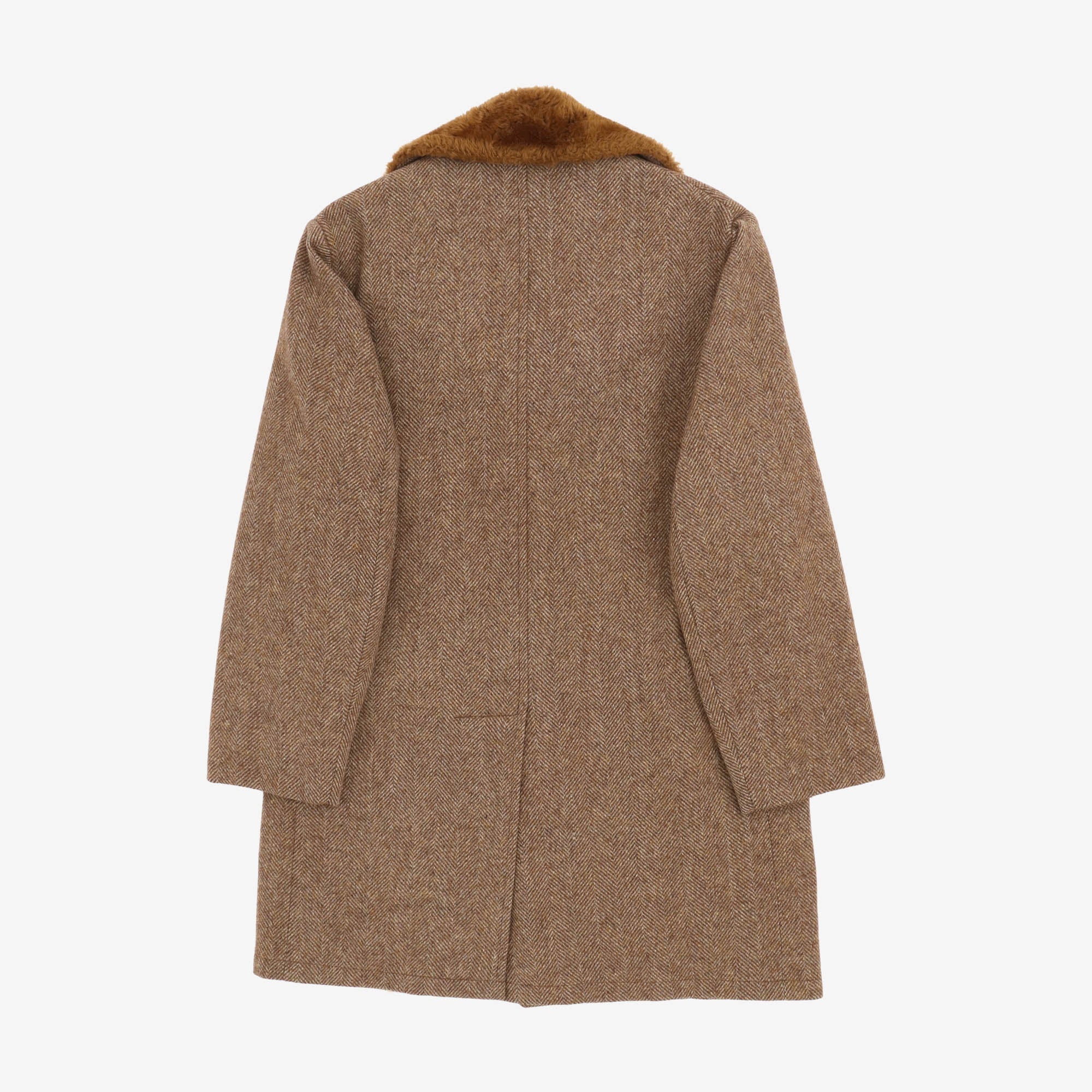 Vintage Herringbone Wool Car Coat