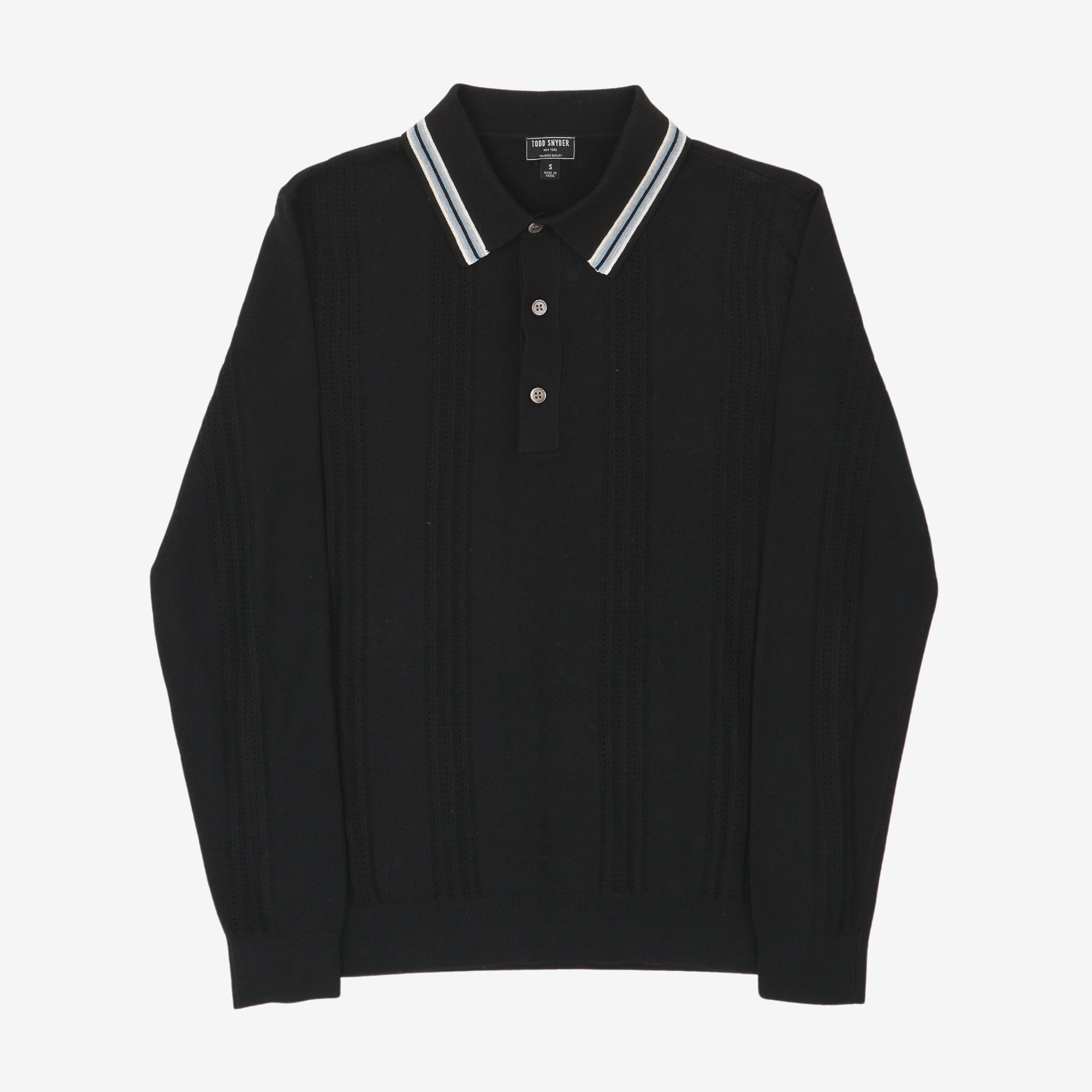 Silk Cotton Tipped Sweater Polo