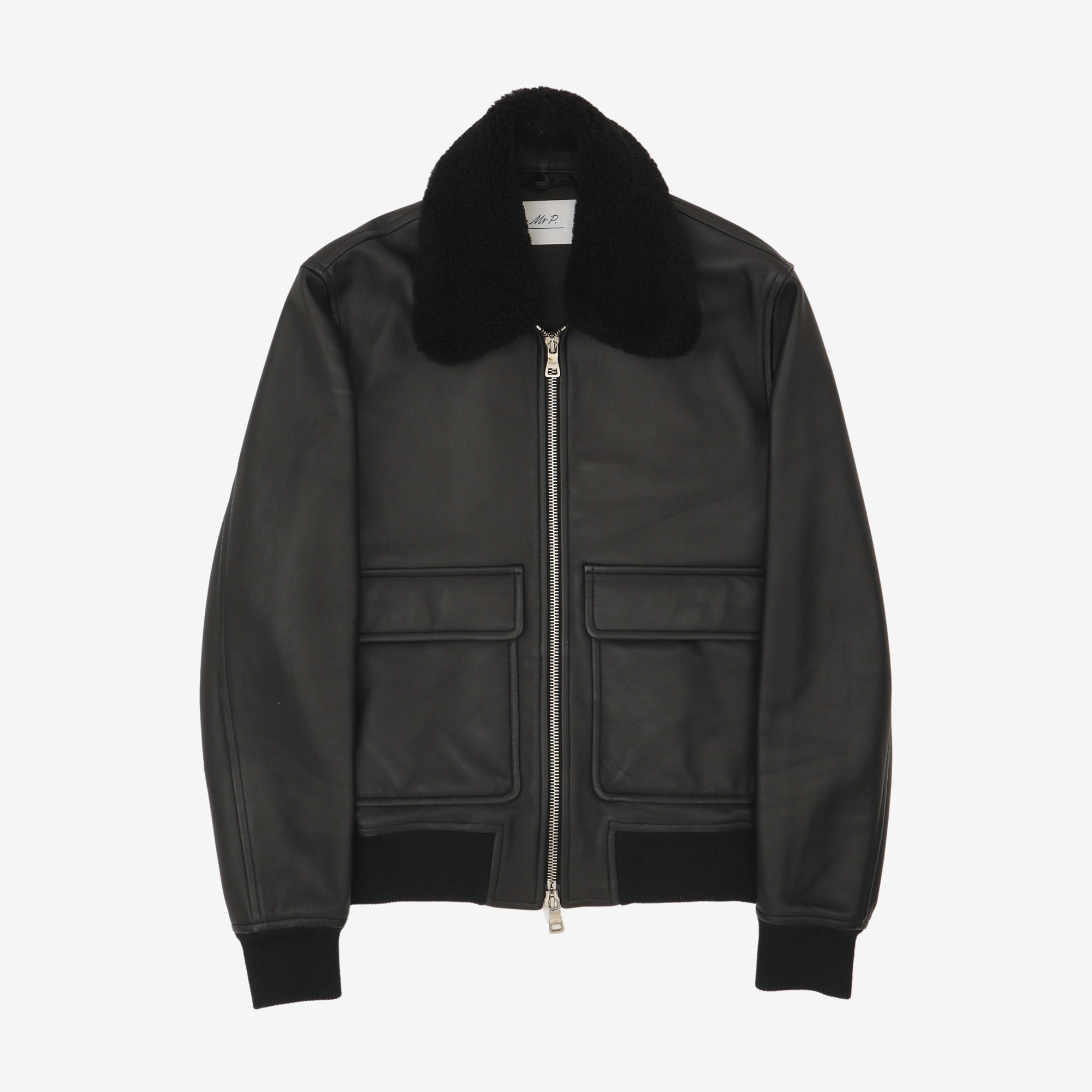 Shearling Trimmed Leather Blouson