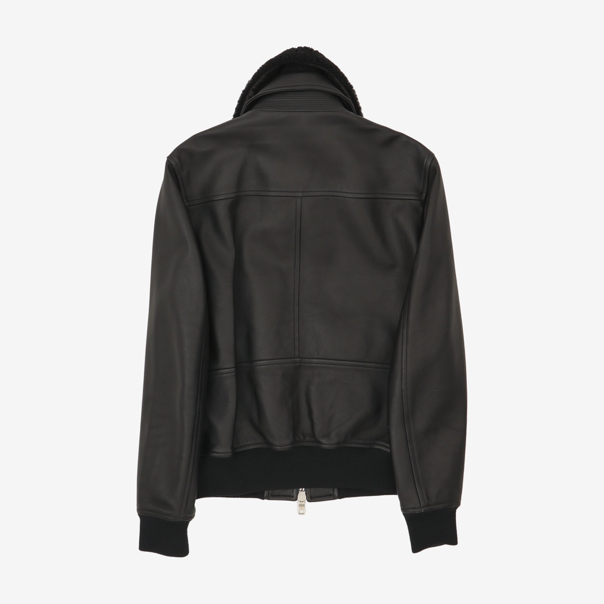 Shearling Trimmed Leather Blouson