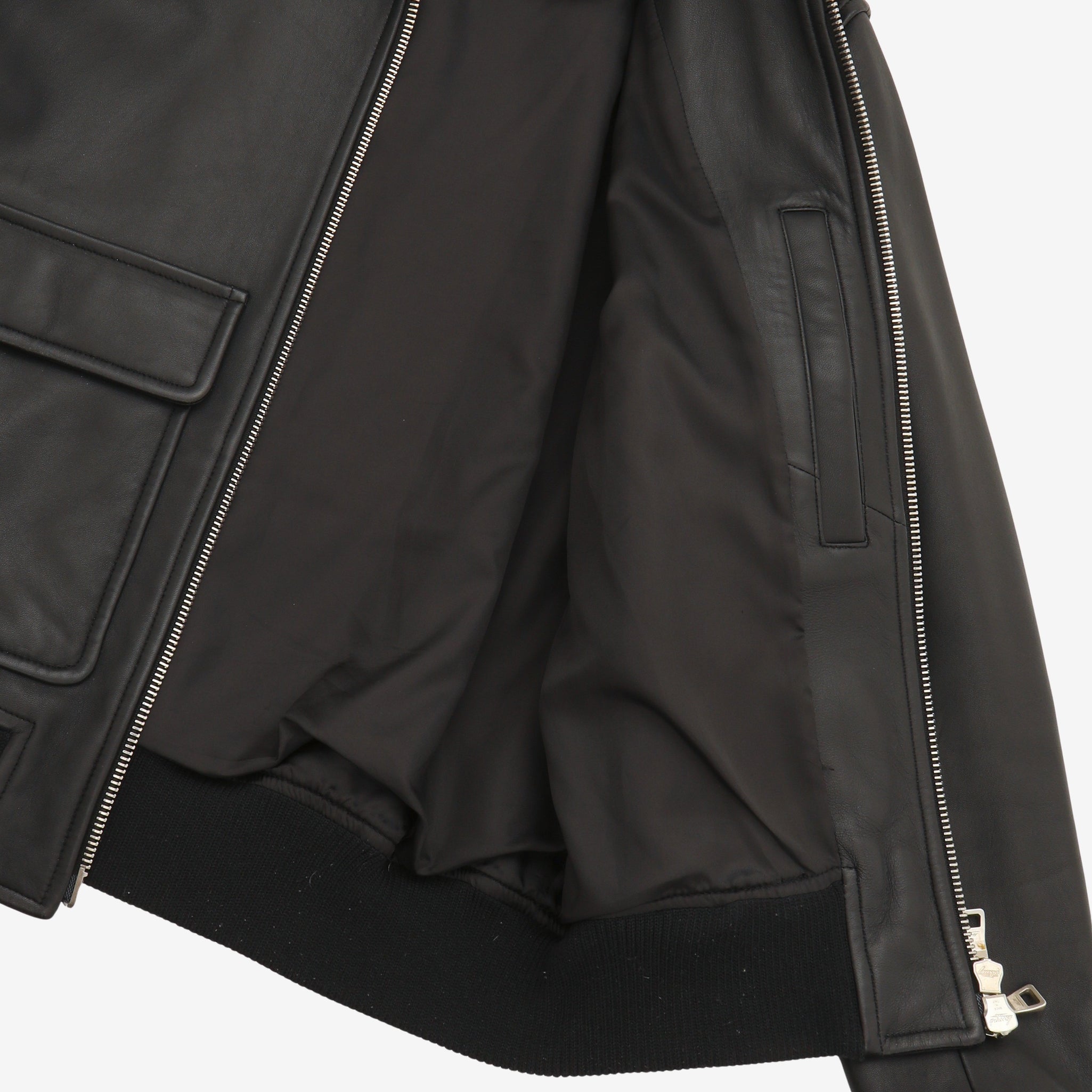 Shearling Trimmed Leather Blouson