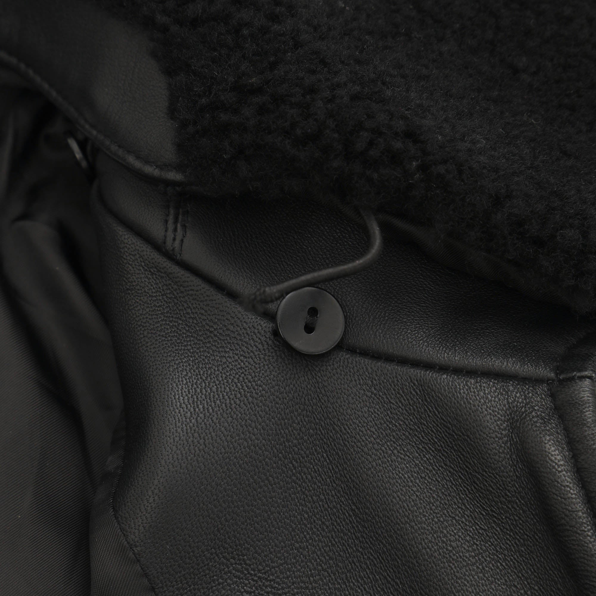 Shearling Trimmed Leather Blouson