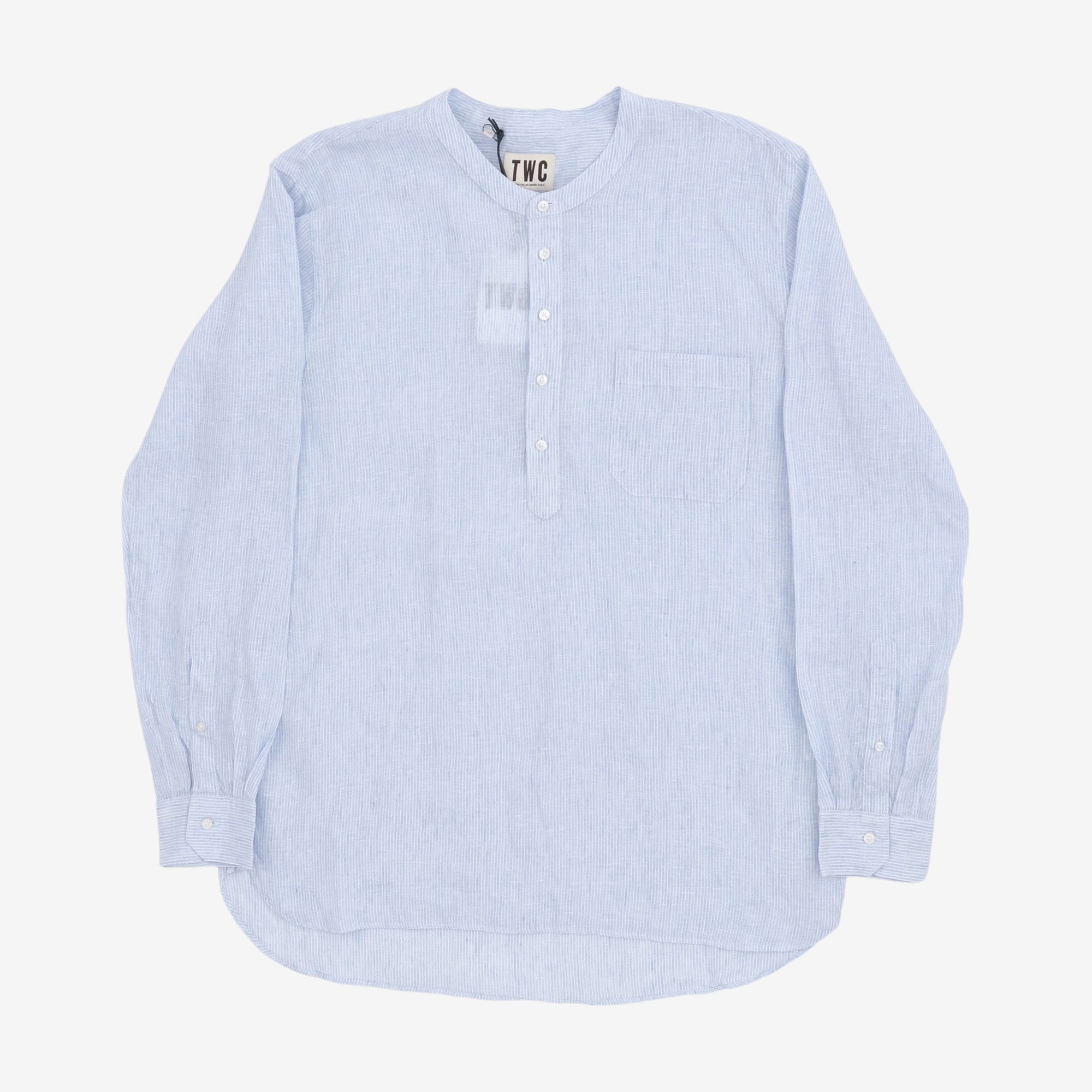 Grandad Collar Linen Shirt