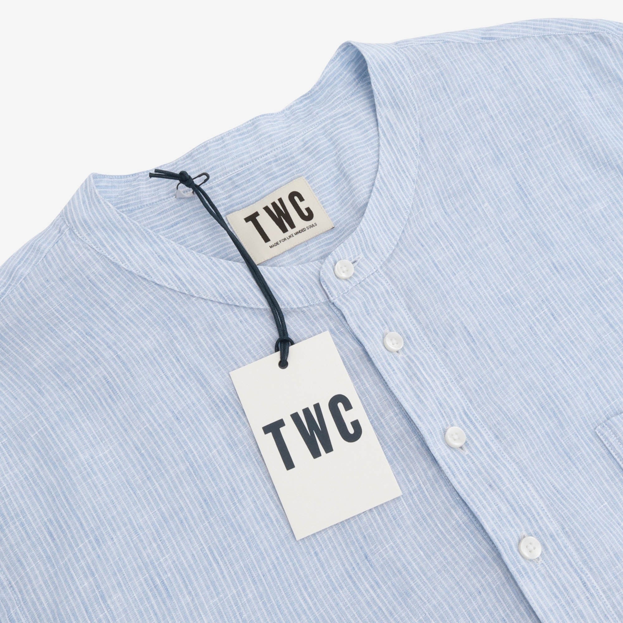 Grandad Collar Linen Shirt