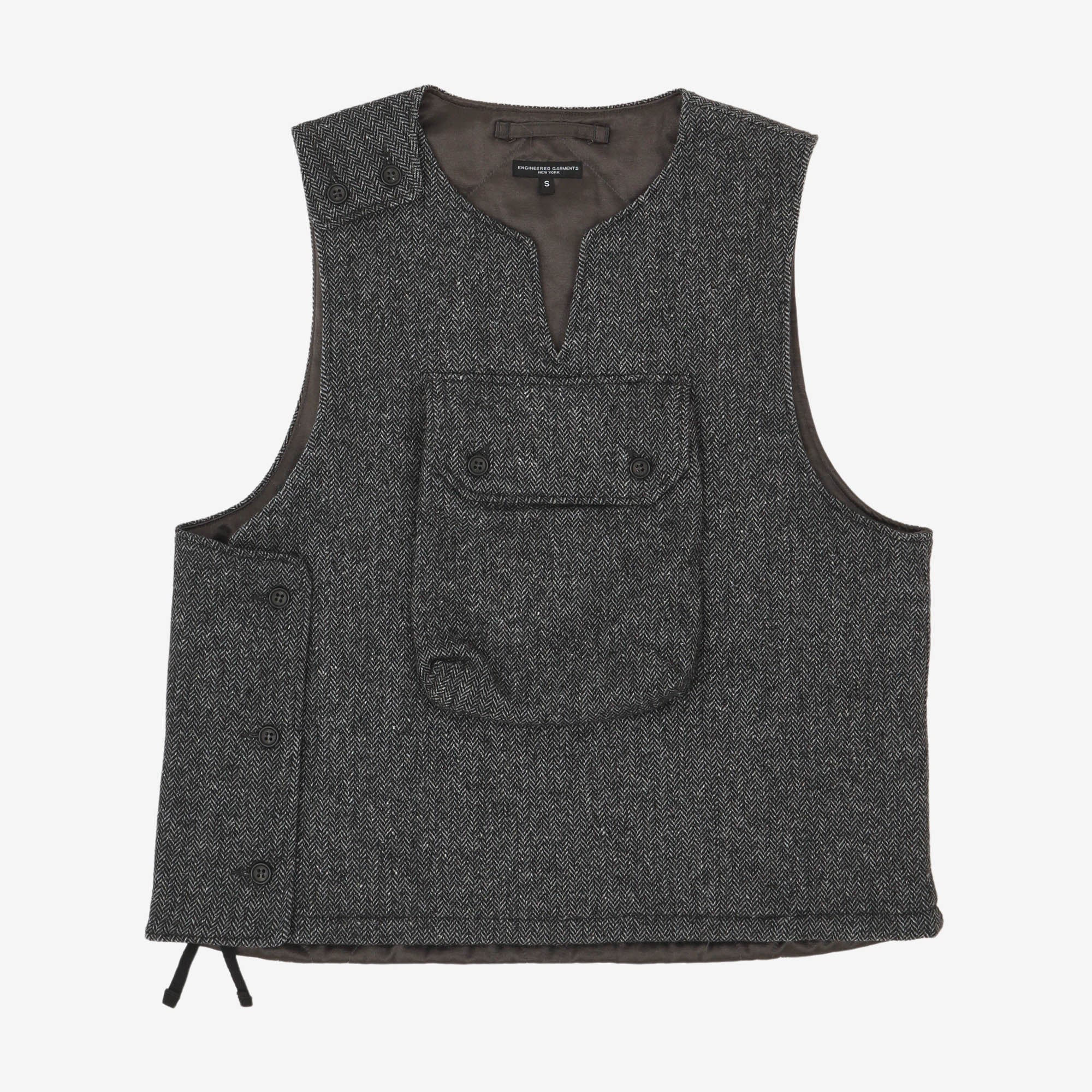 Poly Wool Herringbone Cover Vest