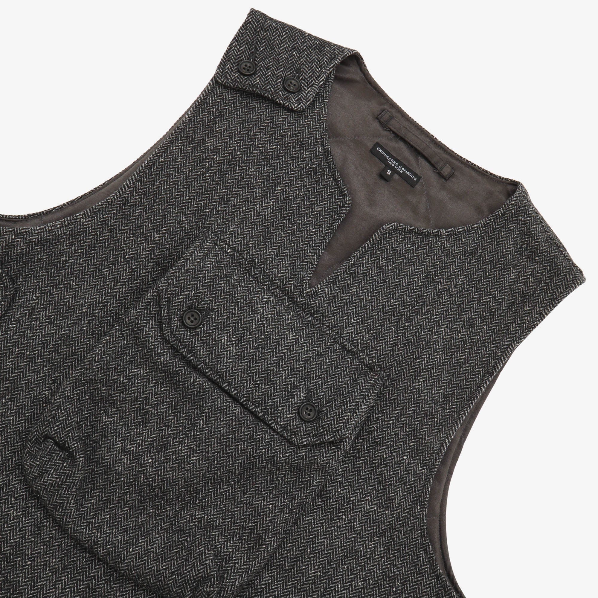 Poly Wool Herringbone Cover Vest
