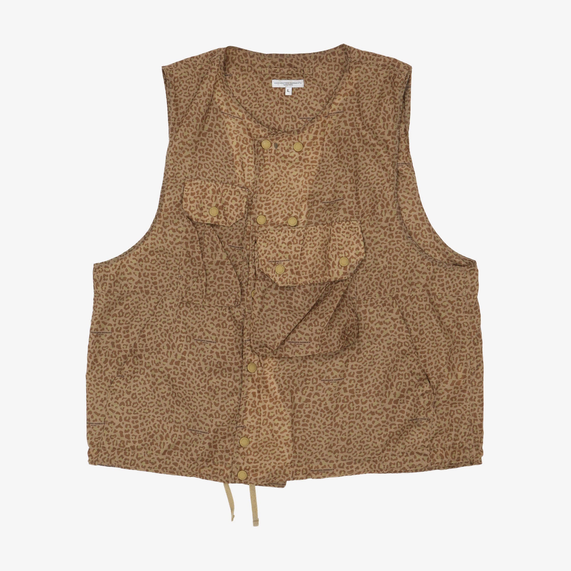 Leopard Print Poly Ripstop Cover Vest