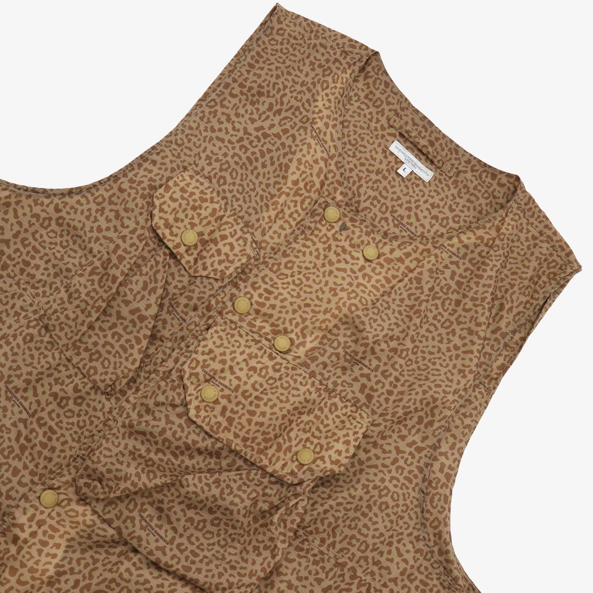 Leopard Print Poly Ripstop Cover Vest