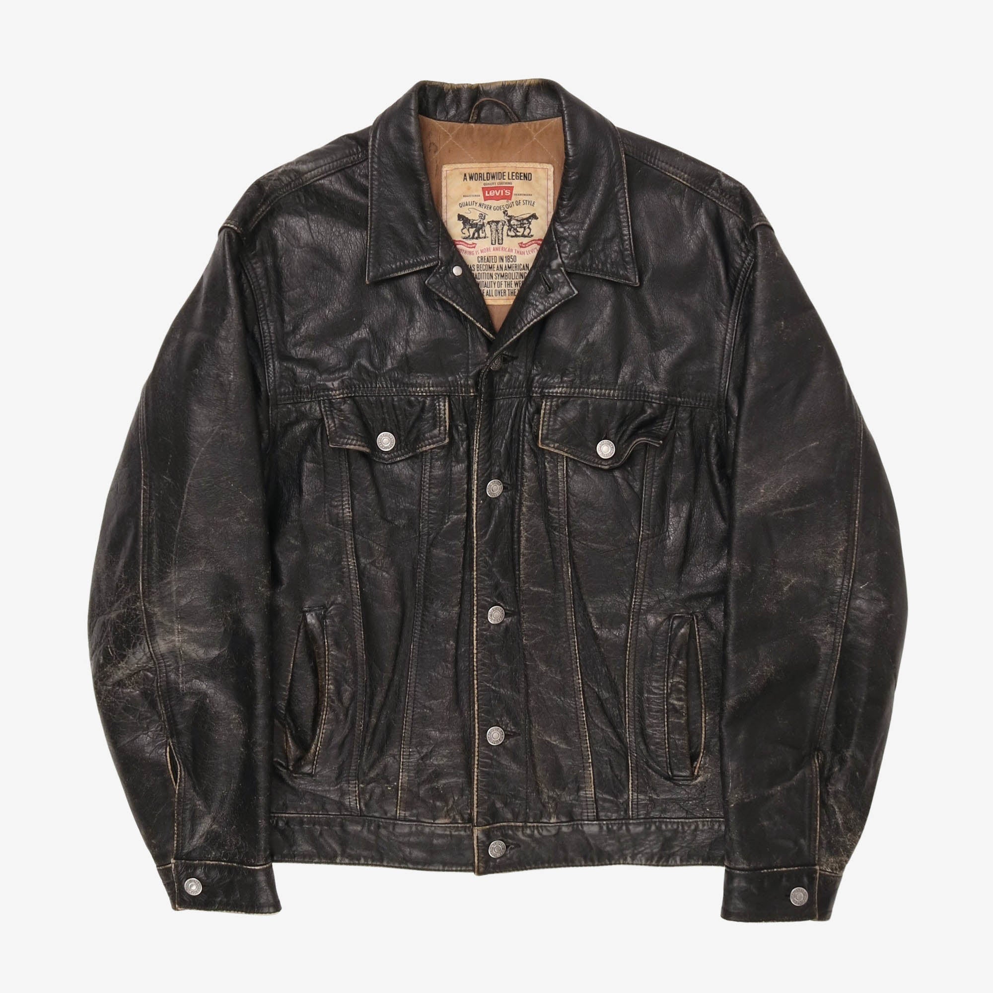 Vintage Leather Trucker jacket