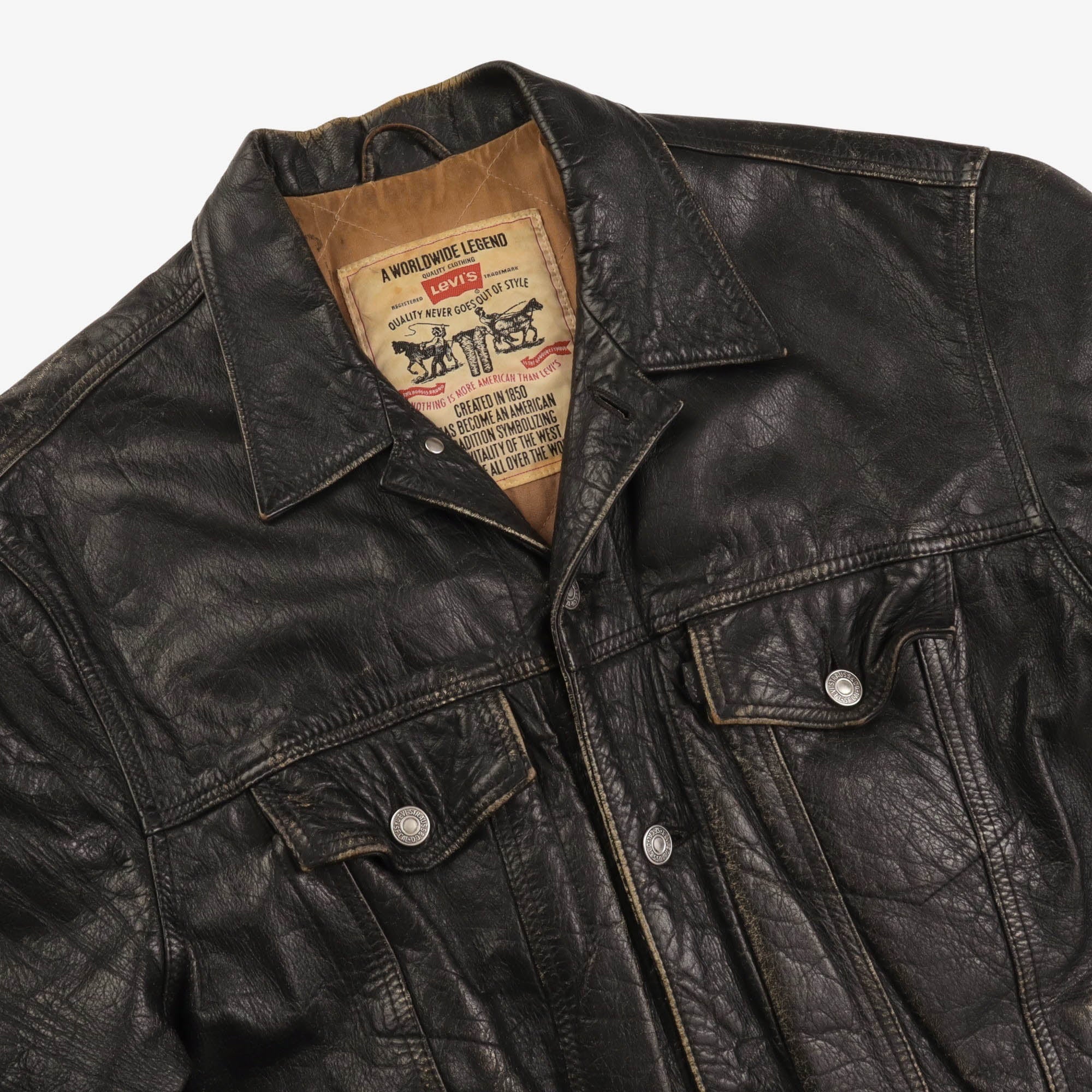 Vintage Leather Trucker jacket