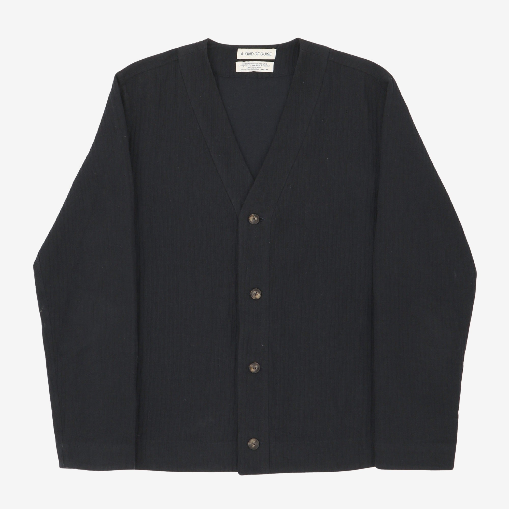 Linen Blend Seersucker Cardigan