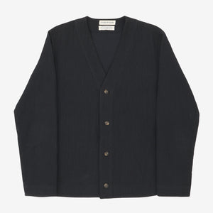Linen Blend Seersucker Cardigan