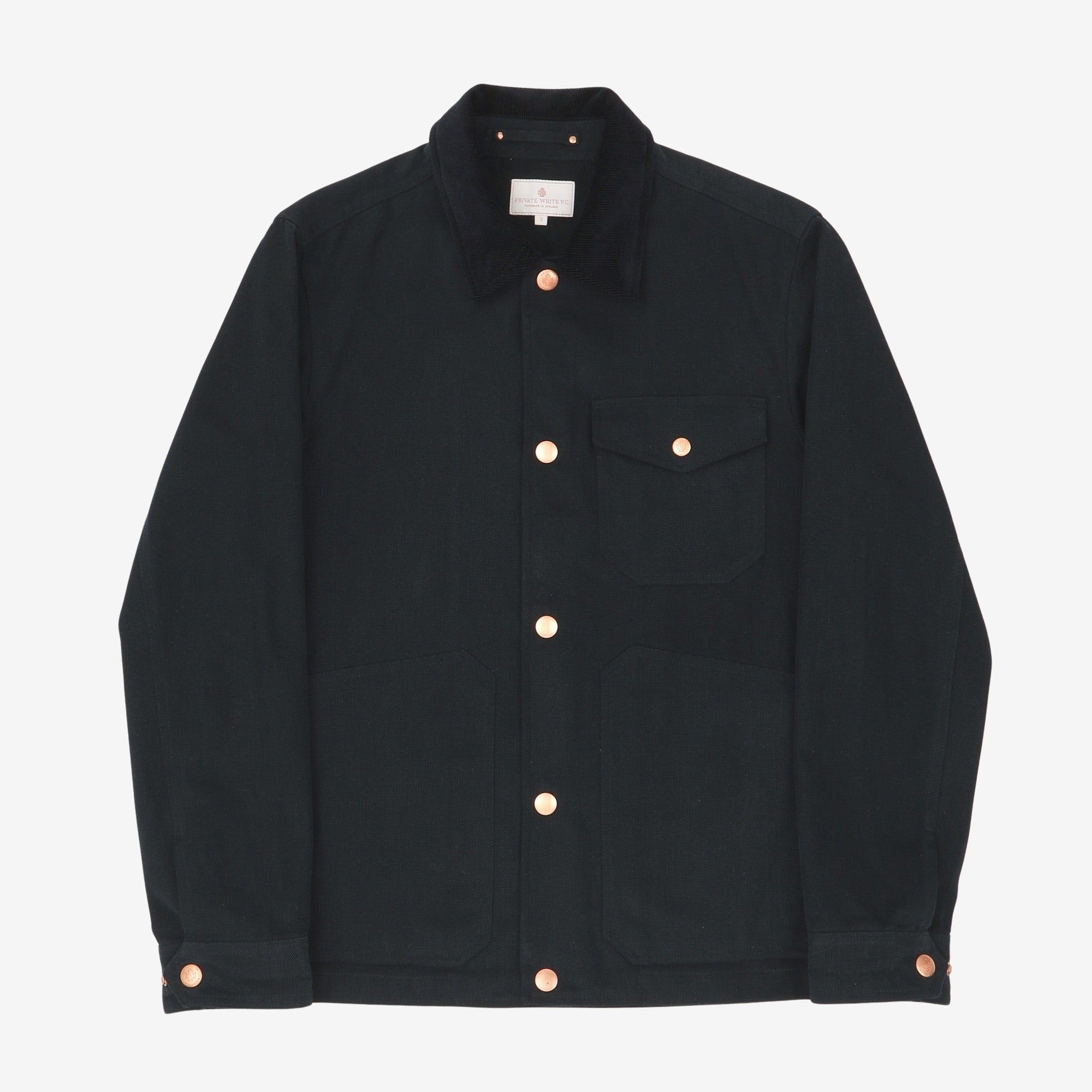 Cord Collar Canvas Coat