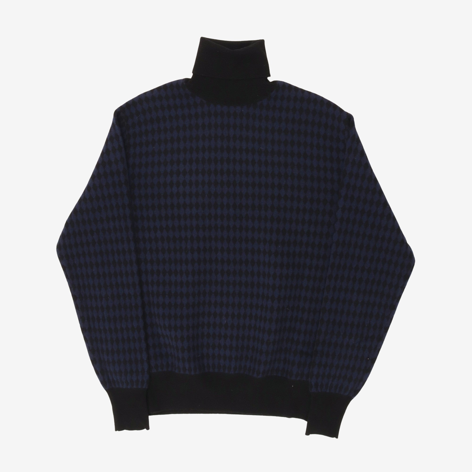 Diamond Knit Roll Neck Jumper