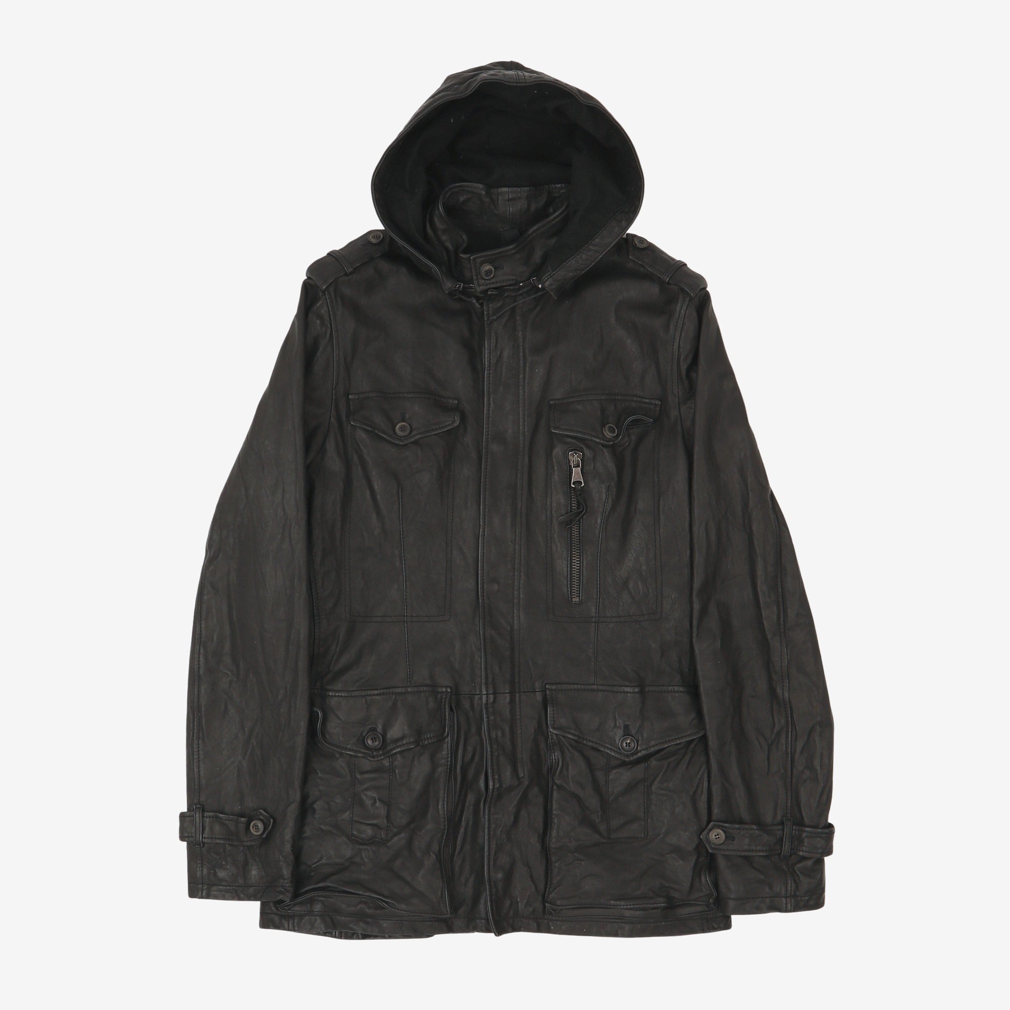 Custom Leather Jacket + Hood