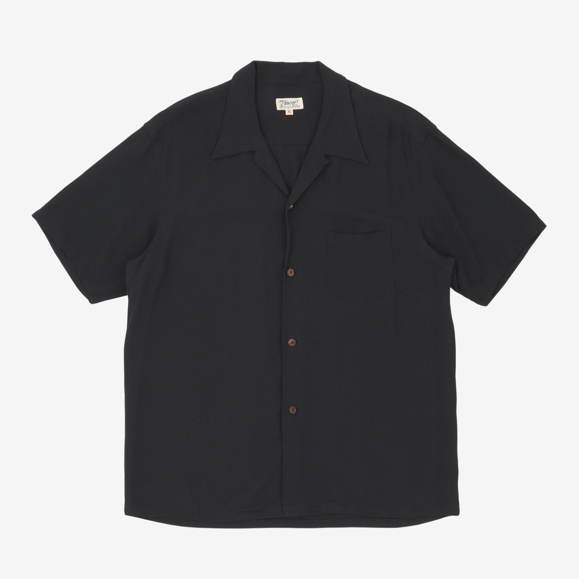 Silk Rayon Open Collar Shirt